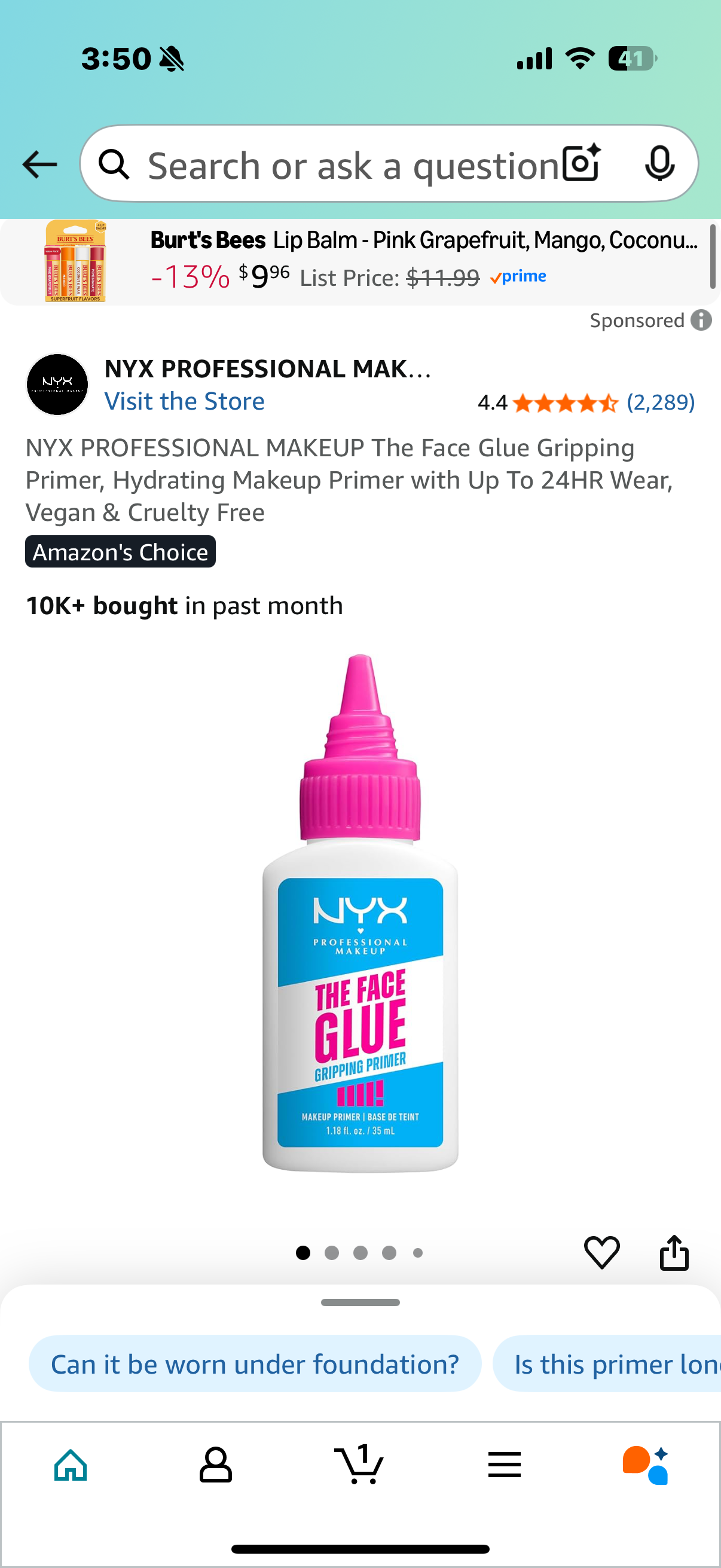 NYX PROFESSIONAL MAKEUP The Face Glue Gripping Primer, Hydrating Makeup Primer with Up To 24HR Wear, Vegan & Cruelty Free Mo