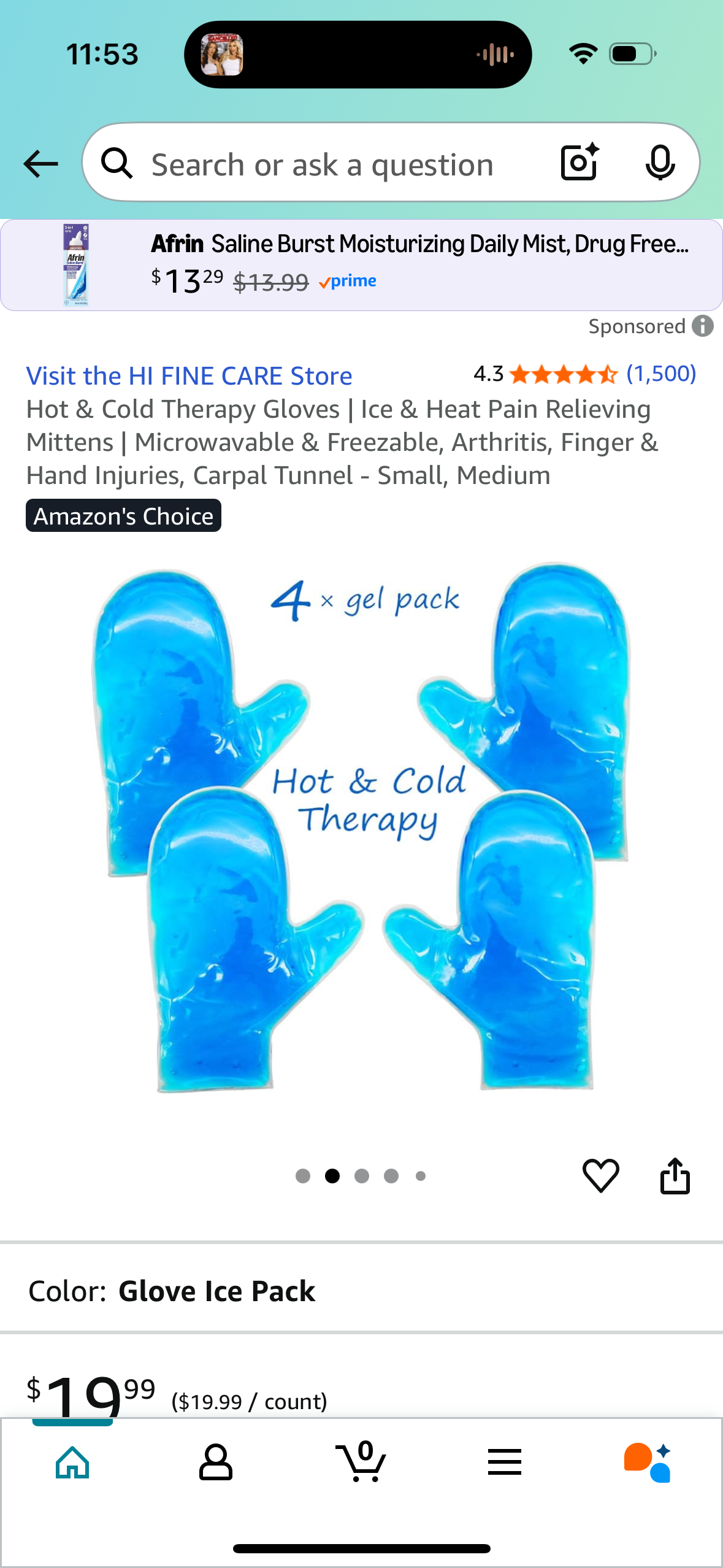 Hot & Cold Therapy Gloves | Ice & Heat Pain Relieving Mittens | Microwavable & Freezable, Arthritis, Finger & Hand Injuries, Carpal Tunnel - Small, Medium