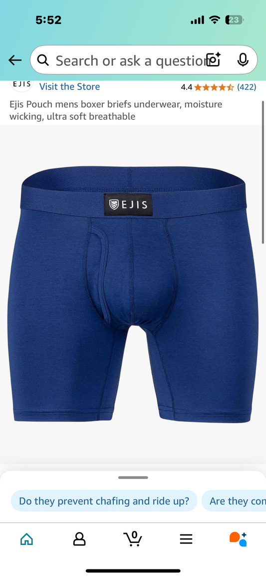 Ejis Pouch mens boxer briefs underwear, moisture wicking, ultra soft breathable