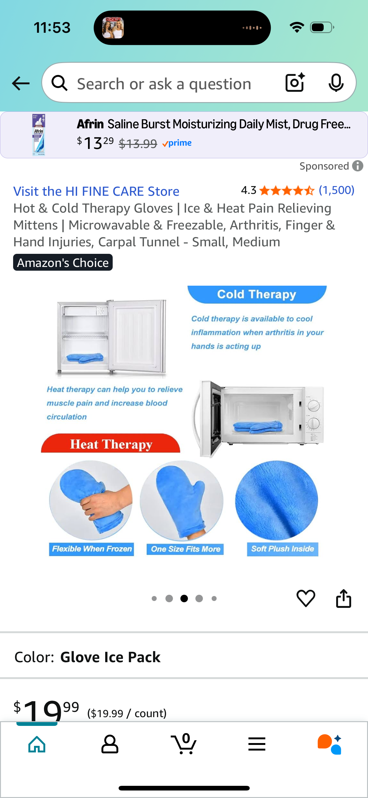 Hot & Cold Therapy Gloves | Ice & Heat Pain Relieving Mittens | Microwavable & Freezable, Arthritis, Finger & Hand Injuries, Carpal Tunnel - Small, Medium