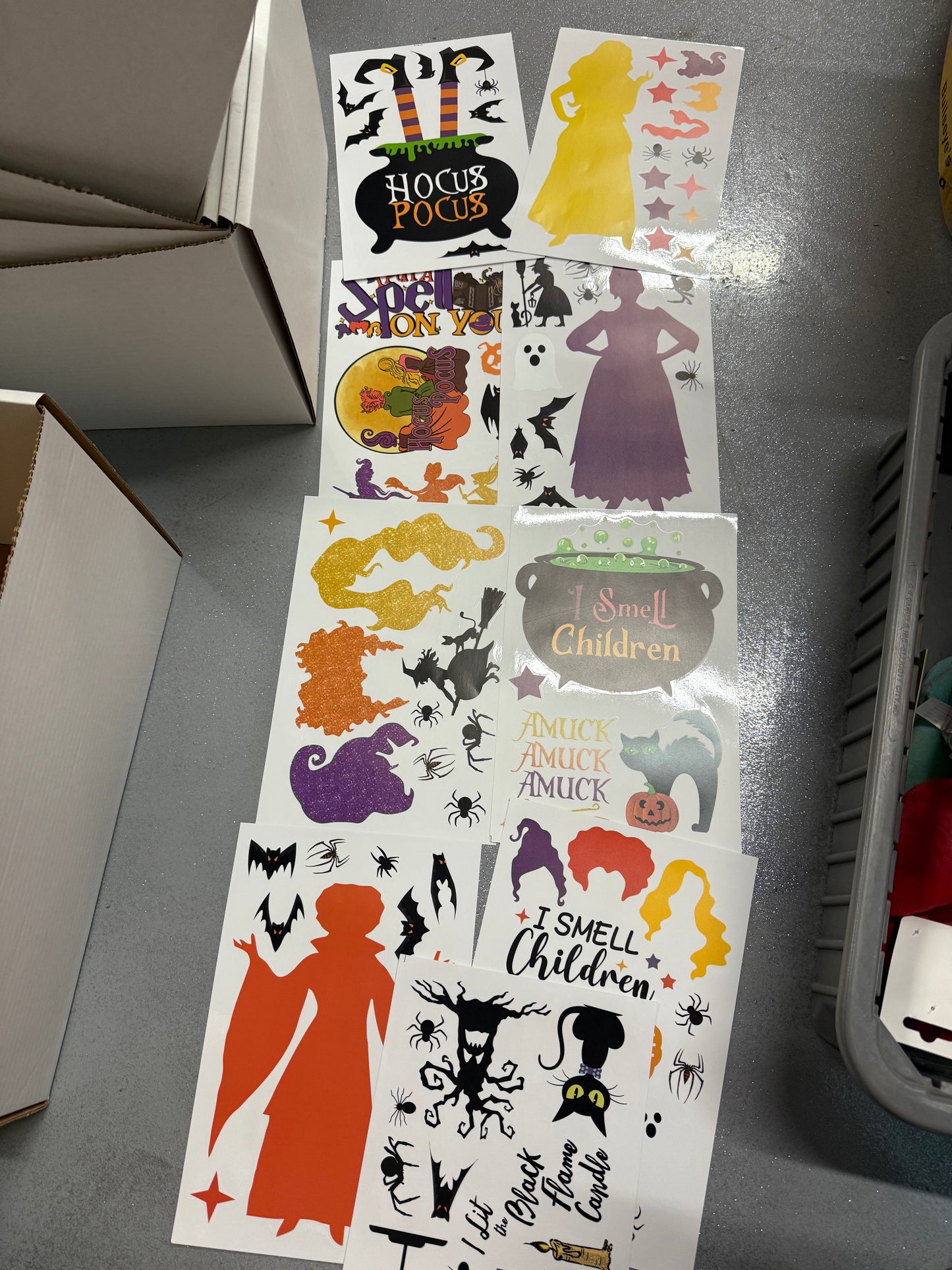 9x Sheets Hocus Pocus Window Clings