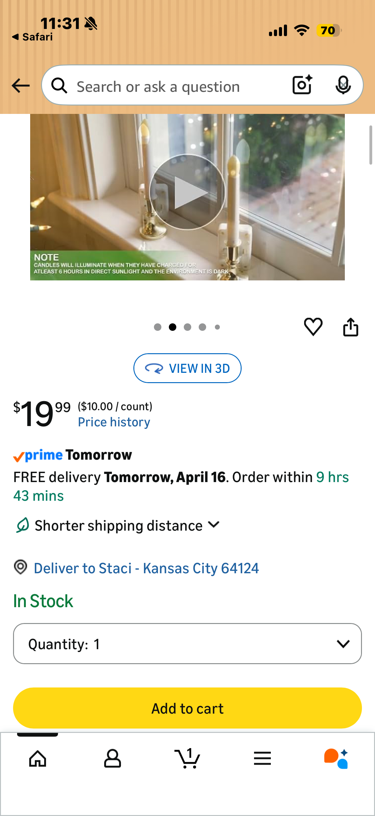Touch Of ECO Solar LED Flameless Window Candles with Suction Cup - Flickering Flame, Holiday Decoration, Auto On at Dusk Off at Dawn - 2 Pack