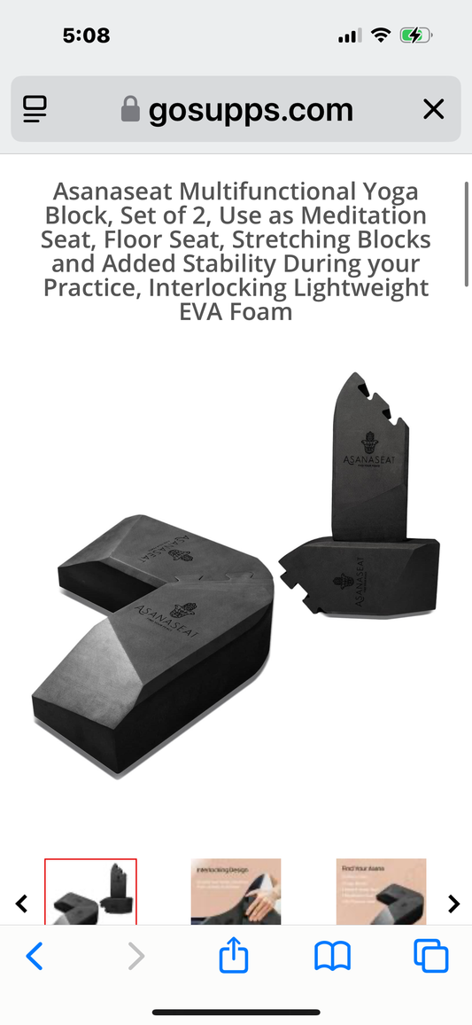 Asanaseat Multifunctional Yoga Block, Set of 2, Use as Meditation Seat, Floor Seat, Stretching Blocks and Added Stability During your Practice, Interlocking Lightweight EVA Foam