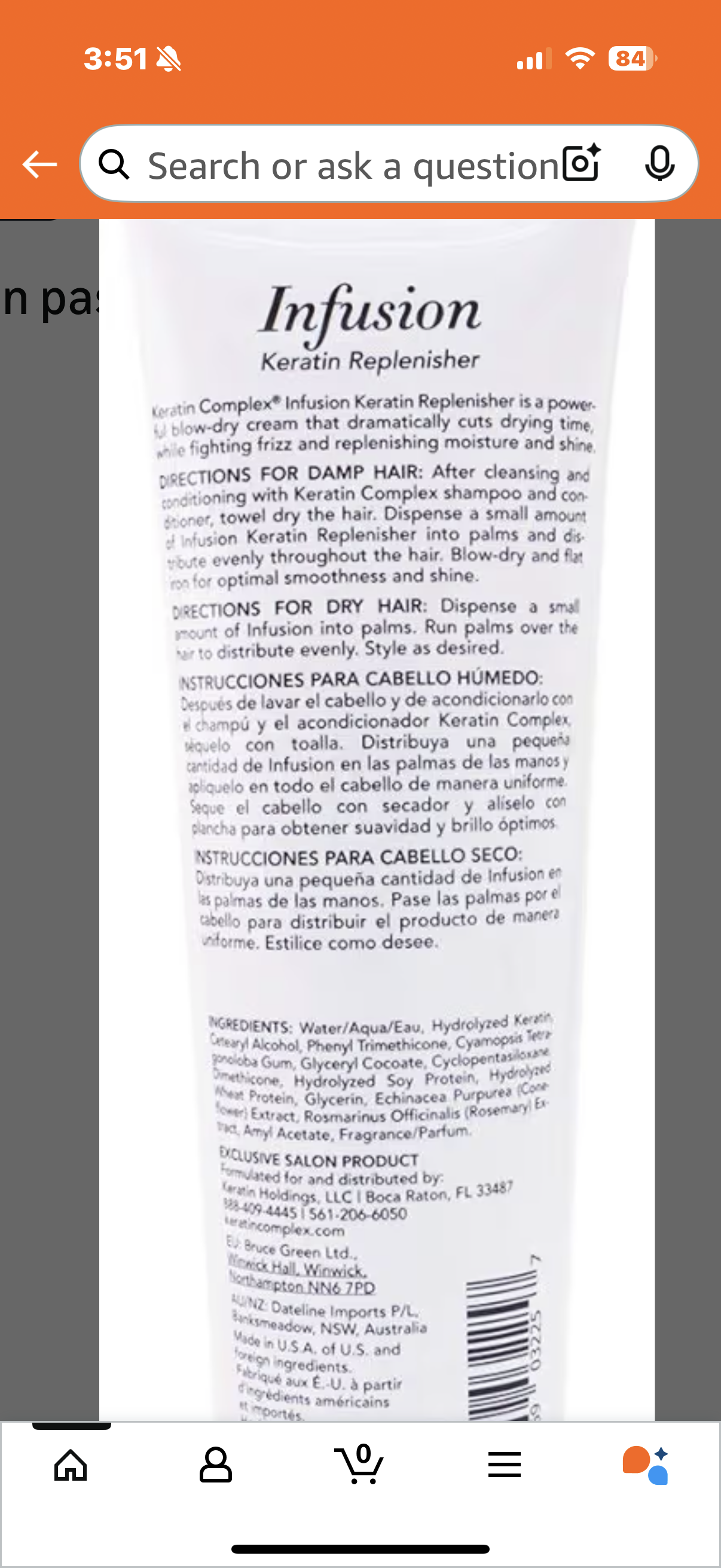 Keratin Complex Infusion Keratin Replenisher Blow Dry Cream -4 Fl Oz (Pack of 1)