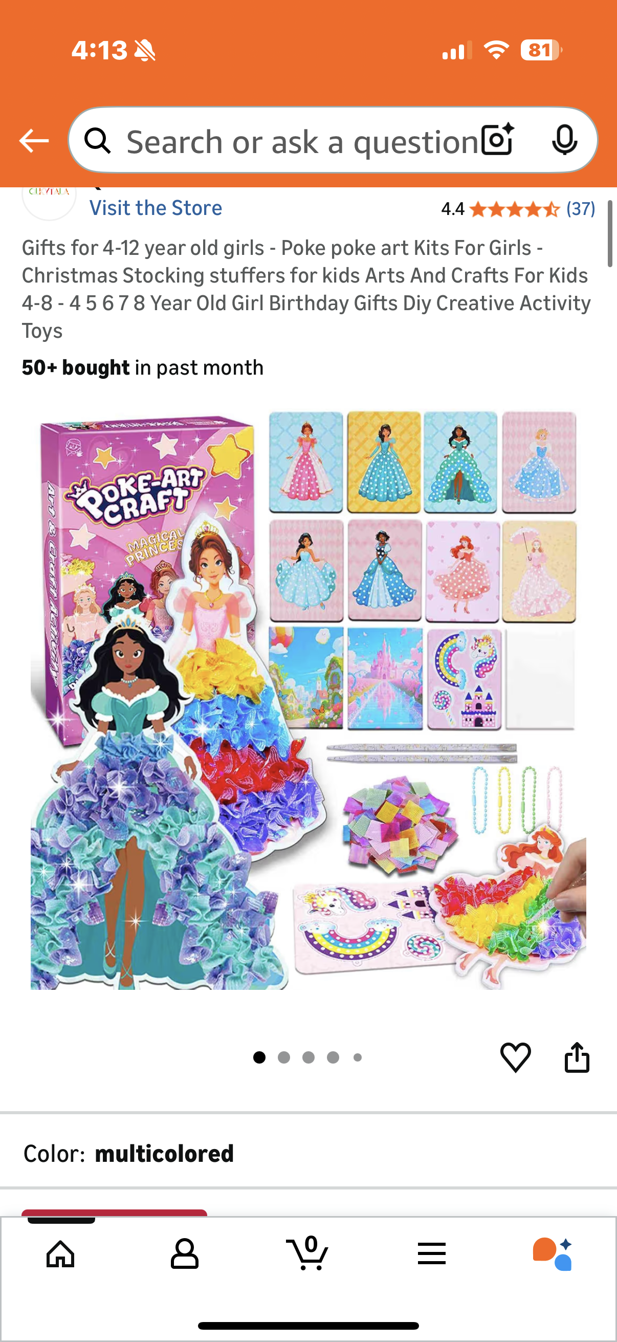 Gifts for 4-12 year old girls - Poke poke art Kits For Girls - Christmas Stocking stuffers for kids Arts And Crafts For Kids 4-8 - 4 5 6 7 8 Year Old Girl Birthday Gifts Diy Creative Activity Toys