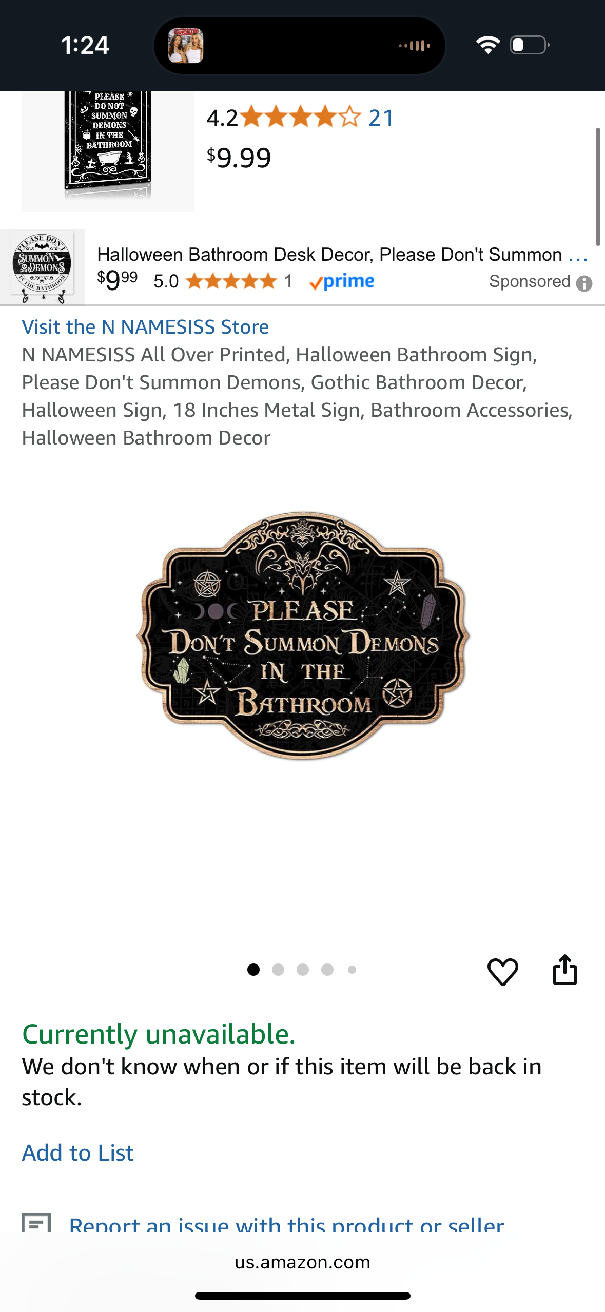 Halloween Bathroom Sign, Please Don't Summon Demons, Gothic Bathroom Decor, Halloween Sign, 18 Inches Metal Sign, Bathroom Accessories, Halloween Bathroom Decor