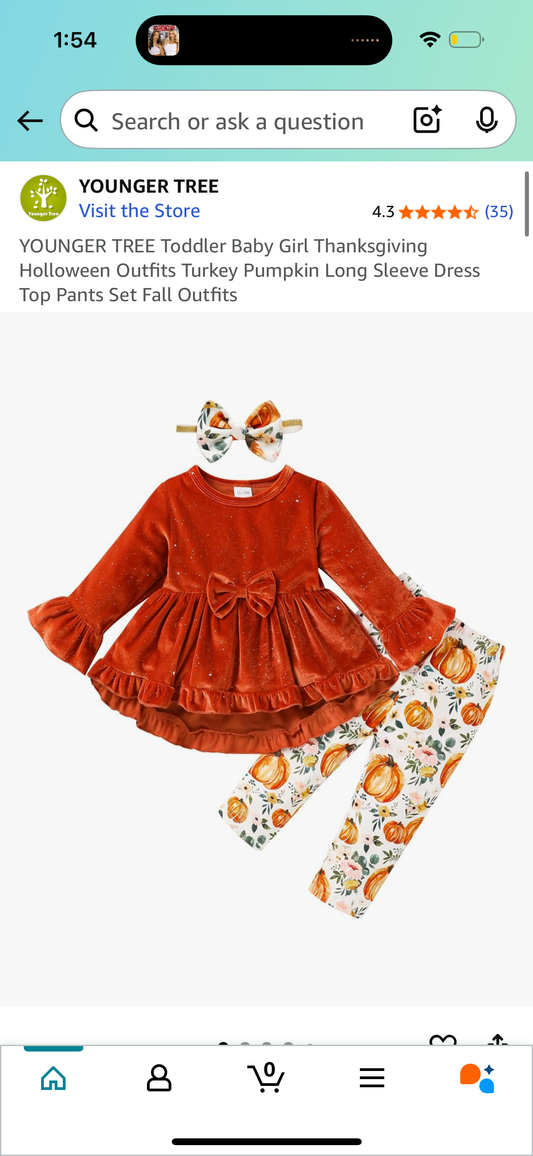 Toddler Baby Girl Fall Outfits (Size 12-18 Months)