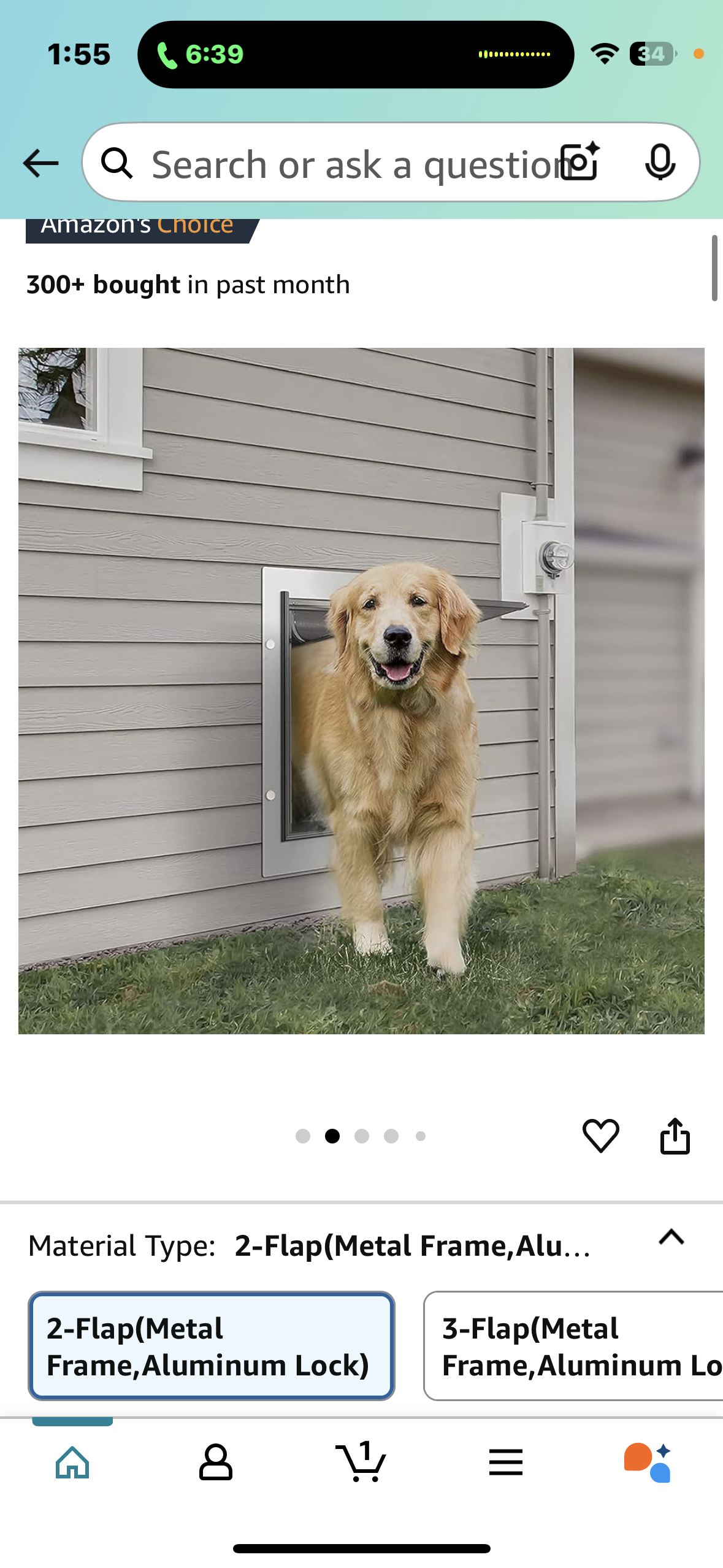 Baboni Pet Door for Wall, Steel Frame and Telescoping Tunnel, Aluminum Lock, Double Flap Dog Door and Cat Door, Strong and Durable (Pets Up to 40 Lb) -Medium