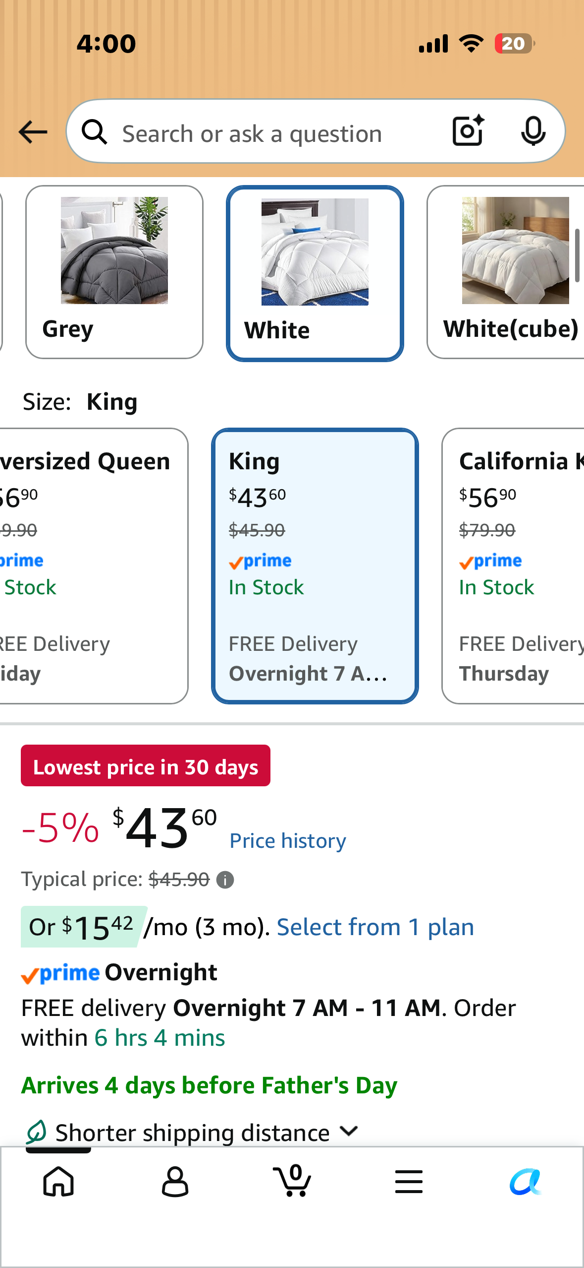 All Season King Comforter, Fluffy, Quilted, Lightweight, Reversible Down Alternative, Duvet Insert with 8 Corner Tabs,Soft & Breathable Summer and Winter, Machine Washable White 90 x 102 inches
