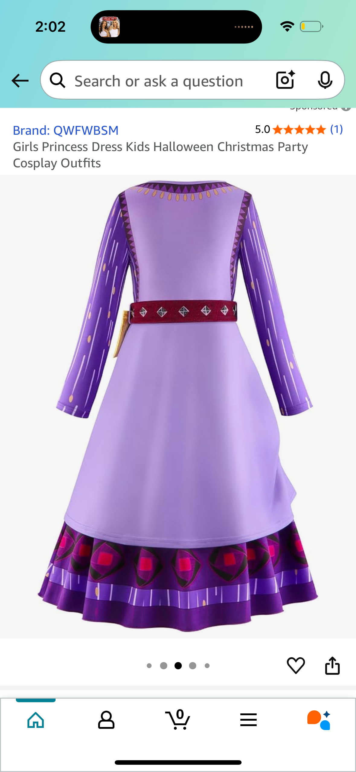 Disney Wish Asha Costume (Size 8-9)
