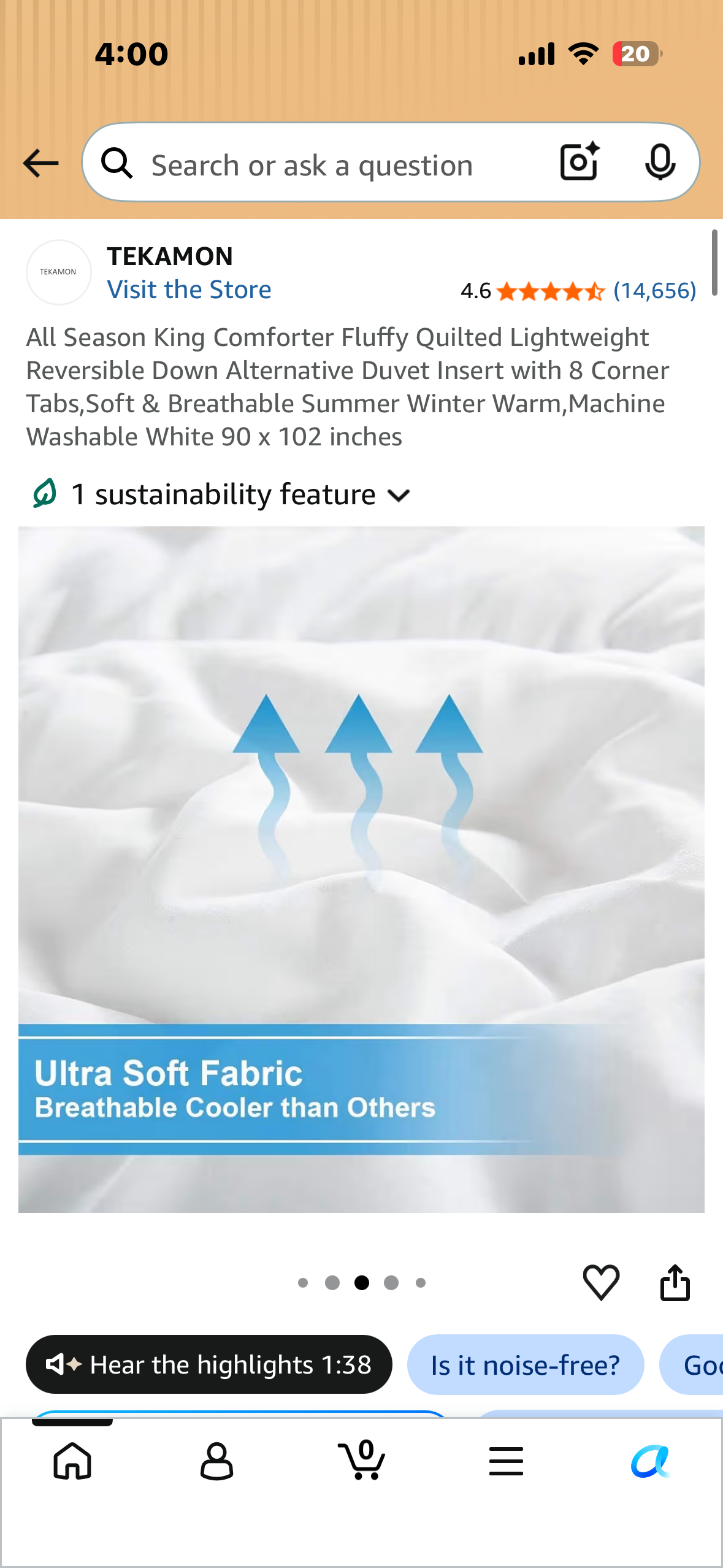 All Season King Comforter, Fluffy, Quilted, Lightweight, Reversible Down Alternative, Duvet Insert with 8 Corner Tabs,Soft & Breathable Summer and Winter, Machine Washable White 90 x 102 inches