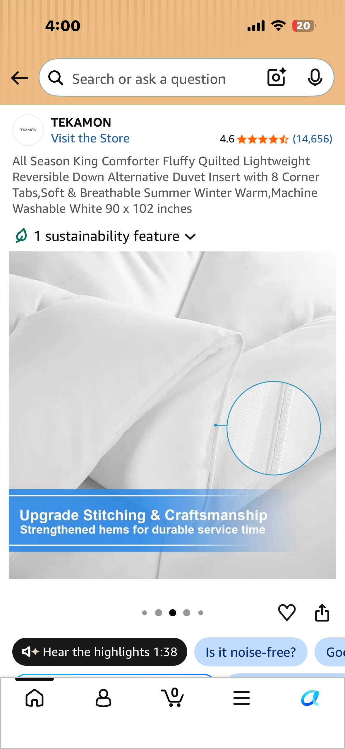 All Season King Comforter, Fluffy, Quilted, Lightweight, Reversible Down Alternative, Duvet Insert with 8 Corner Tabs,Soft & Breathable Summer and Winter, Machine Washable White 90 x 102 inches