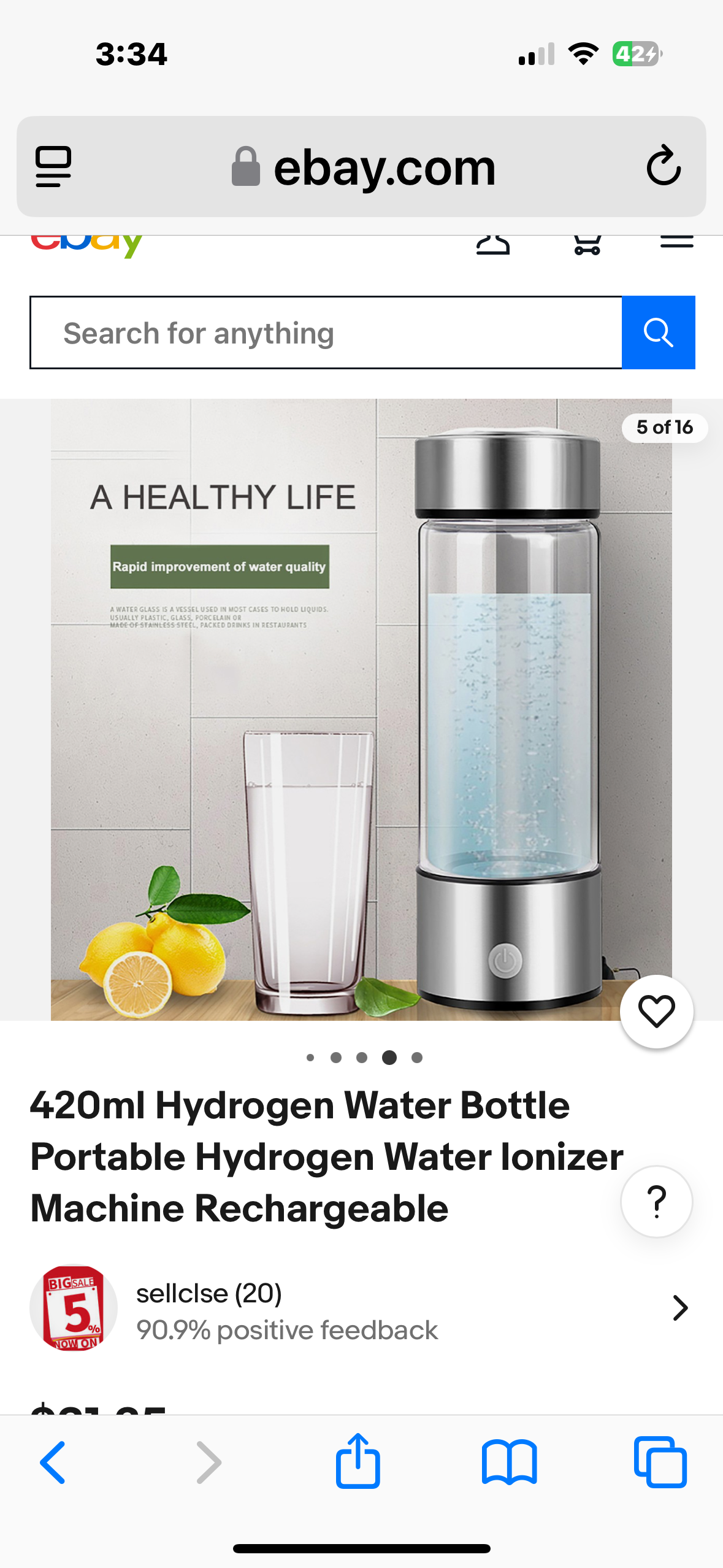LOYALBASE Hydrohealth 𝐇𝐲𝐝𝐫𝐨𝐠𝐞𝐧 𝐖𝐚𝐭𝐞𝐫 𝐁𝐨𝐭𝐭𝐥𝐞,Portable Hydrogen Water Generator, 420ml Hydrogen Water Ionizer Machine, SPE,3 Minute Quick Electrolysis, Suitable for Office,Travel,Daily Drinking, silver