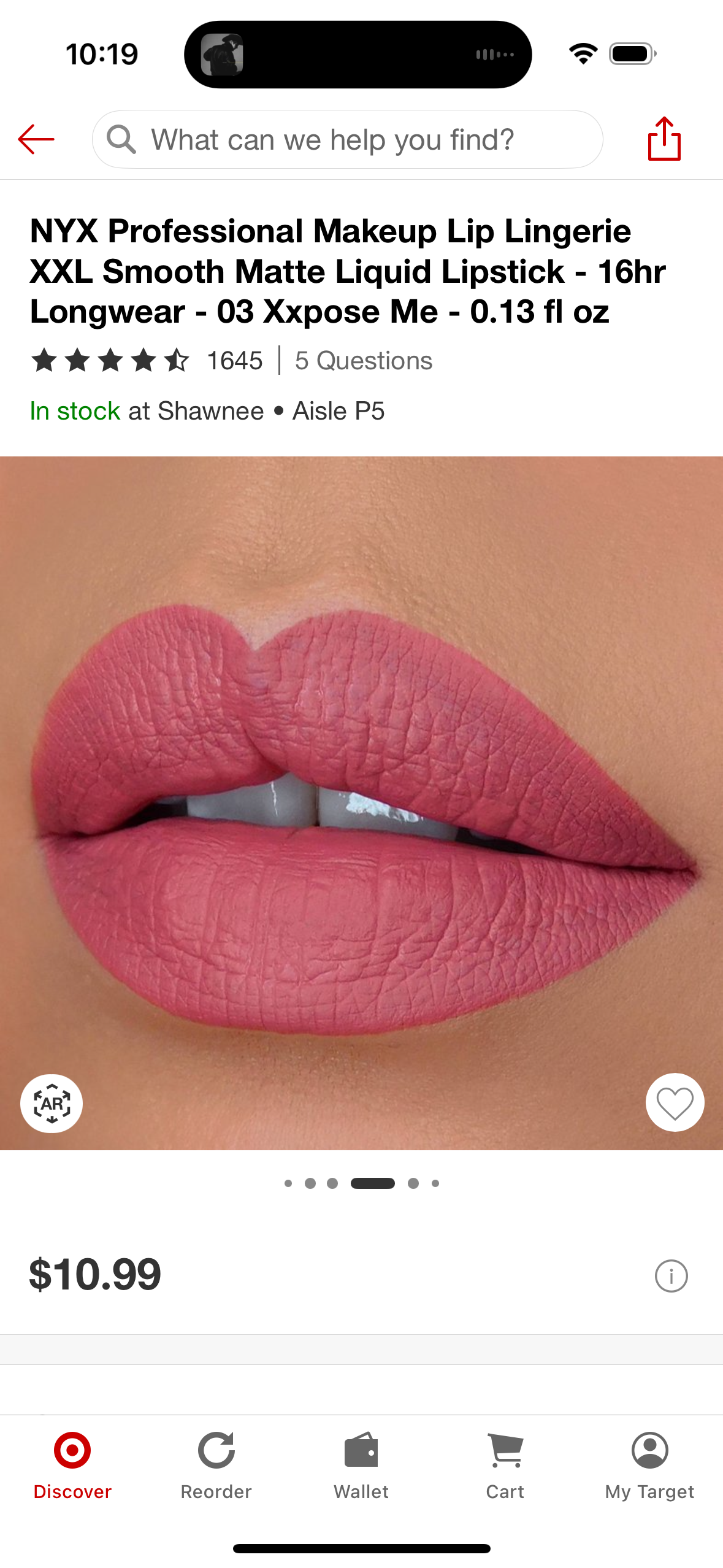 NYX Professional Makeup Lip Lingerie XXL Smooth Matte Liquid Lipstick - 16hr Longwear - 03 Xxpose Me - 0.13 fl oz