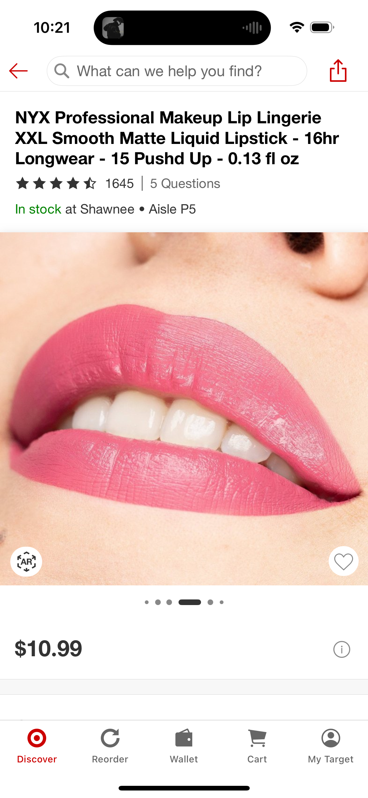 NYX Professional Makeup Lip Lingerie XXL Smooth Matte Liquid Lipstick - 16hr Longwear - 15 Pushd Up - 0.13 fl oz