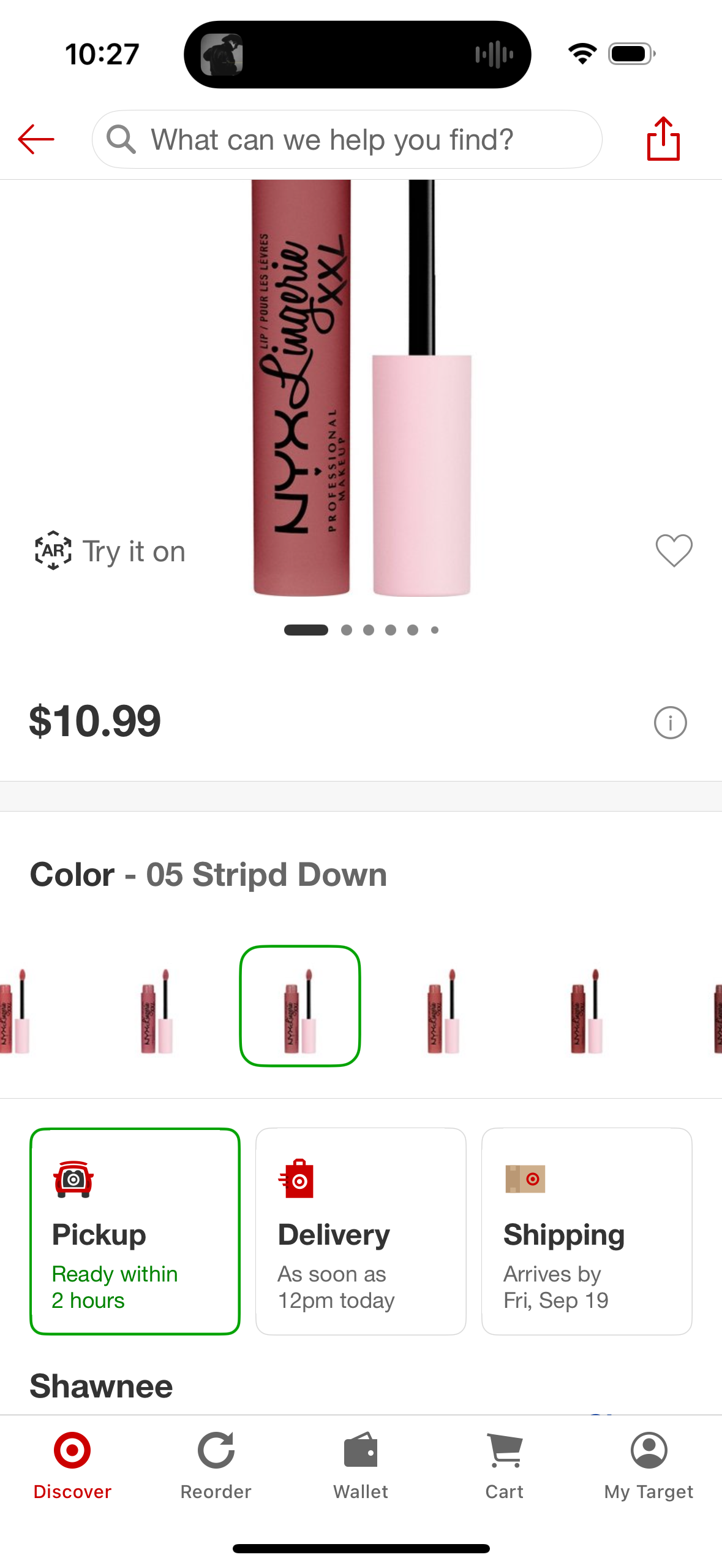 NYX Professional Makeup Lip Lingerie XXL Smooth Matte Liquid Lipstick - 16hr Longwear - 05 Stripd Down - 0.13 fl oz