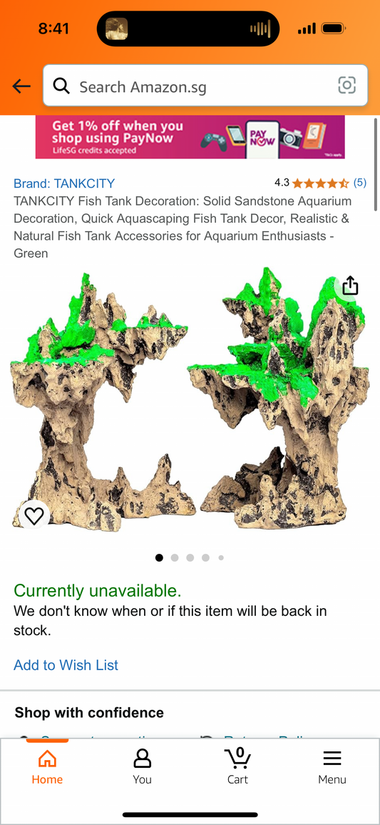 TANKCITY Fish Tank Decoration: Solid Sandstone Aquarium Decoration, Quick Aquascaping Fish Tank Decor, Realistic & Natural Fish Tank Accessories for Aquarium Enthusiasts - Green
