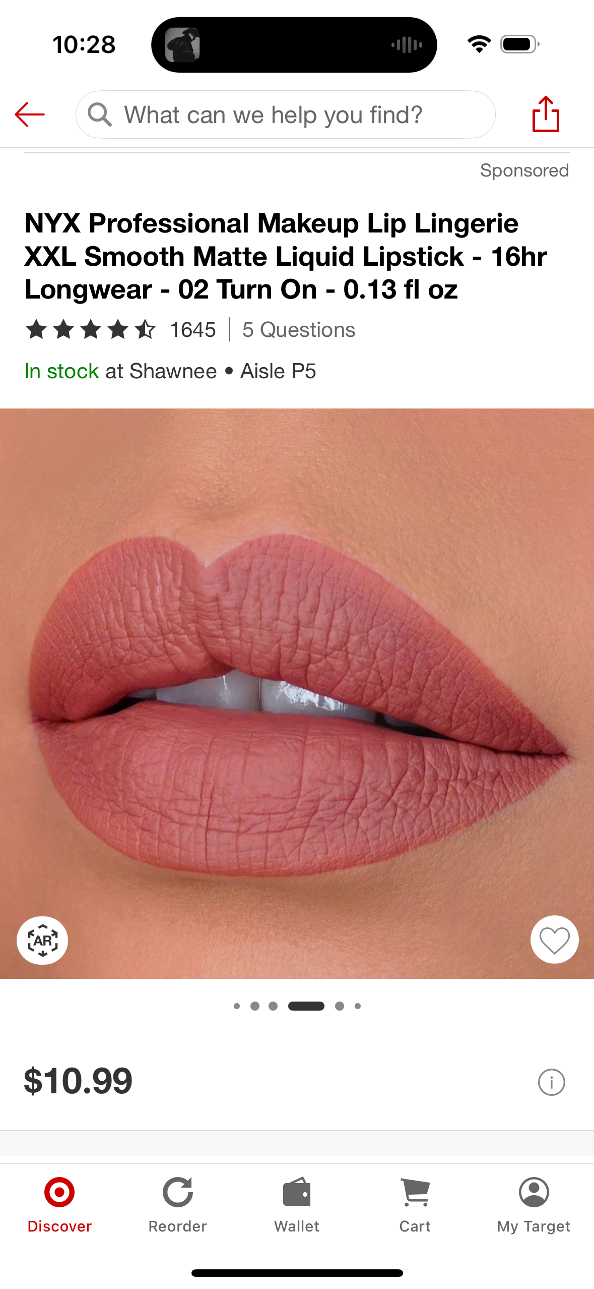 NYX Professional Makeup Lip Lingerie XXL Smooth Matte Liquid Lipstick - 16hr Longwear - 02 Turn On - 0.13 fl oz