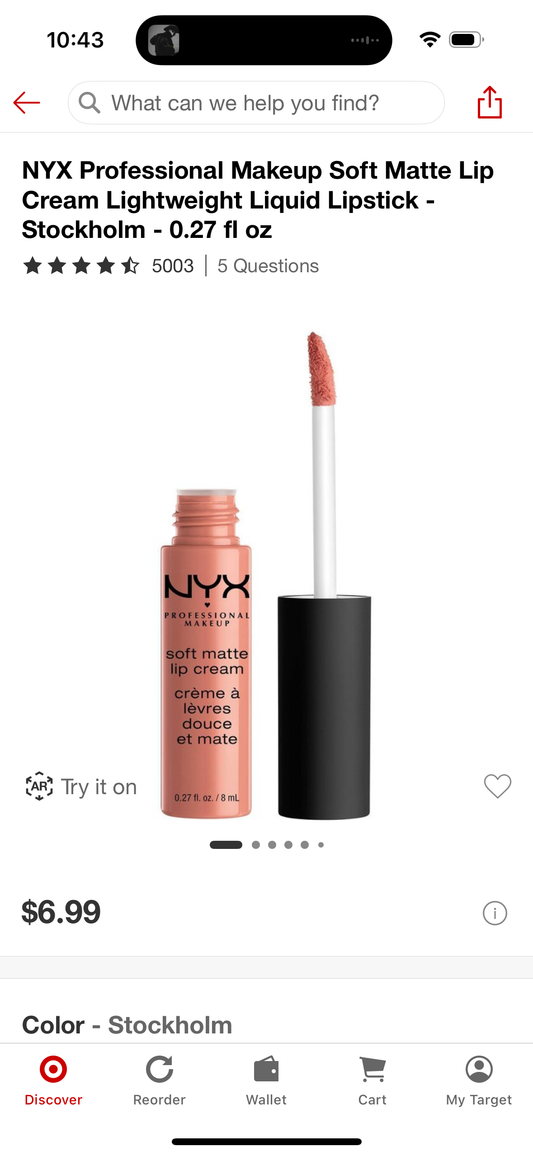 NYX Professional Makeup Soft Matte Lip Cream Lightweight Liquid Lipstick - Stockholm - 0.27 fl oz