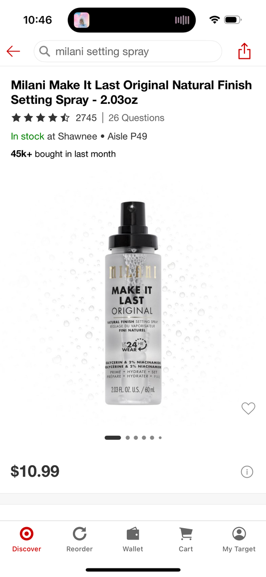 Milani Make It Last Original Natural Finish Setting Spray - 2.03oz