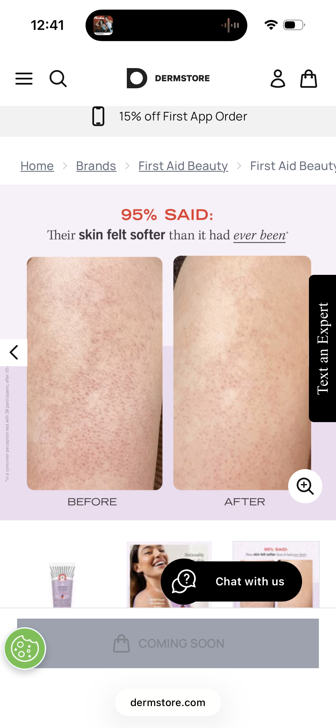 First Aid Beauty - KP Bump Eraser Body Scrub with 10% AHA, Keratosis Pilaris Exfoliator with Glycolic and Lactic acids, Helps Reduce Chicken Skin Bumps, Safe for Sensitive Skin, Strawberry Scent, 8 oz