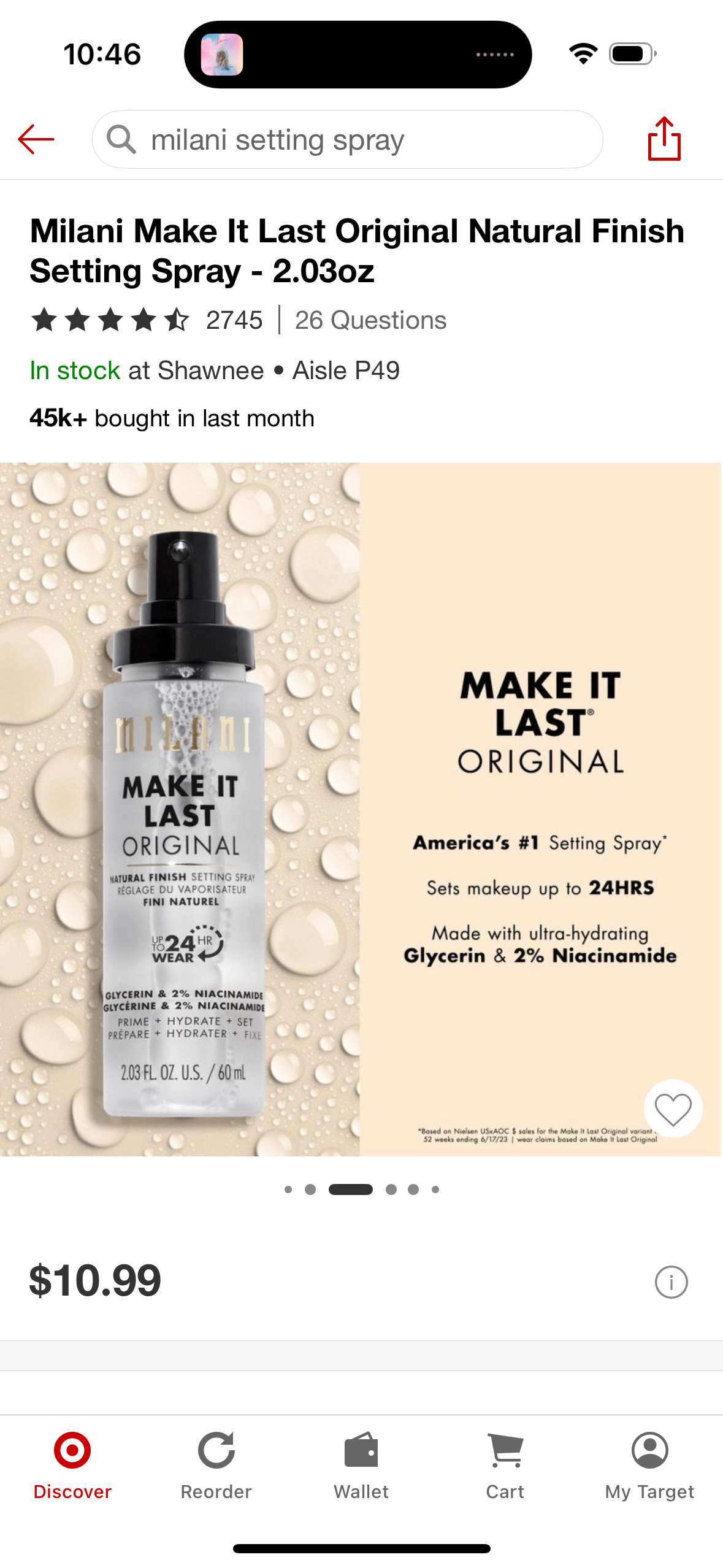 Milani Make It Last Original Natural Finish Setting Spray - 2.03oz