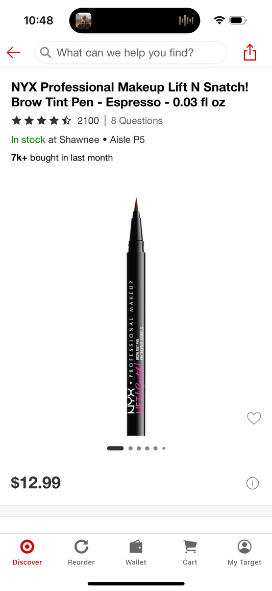 NYX Professional Makeup Lift N Snatch! Brow Tint Pen - Espresso - 0.03 fl oz