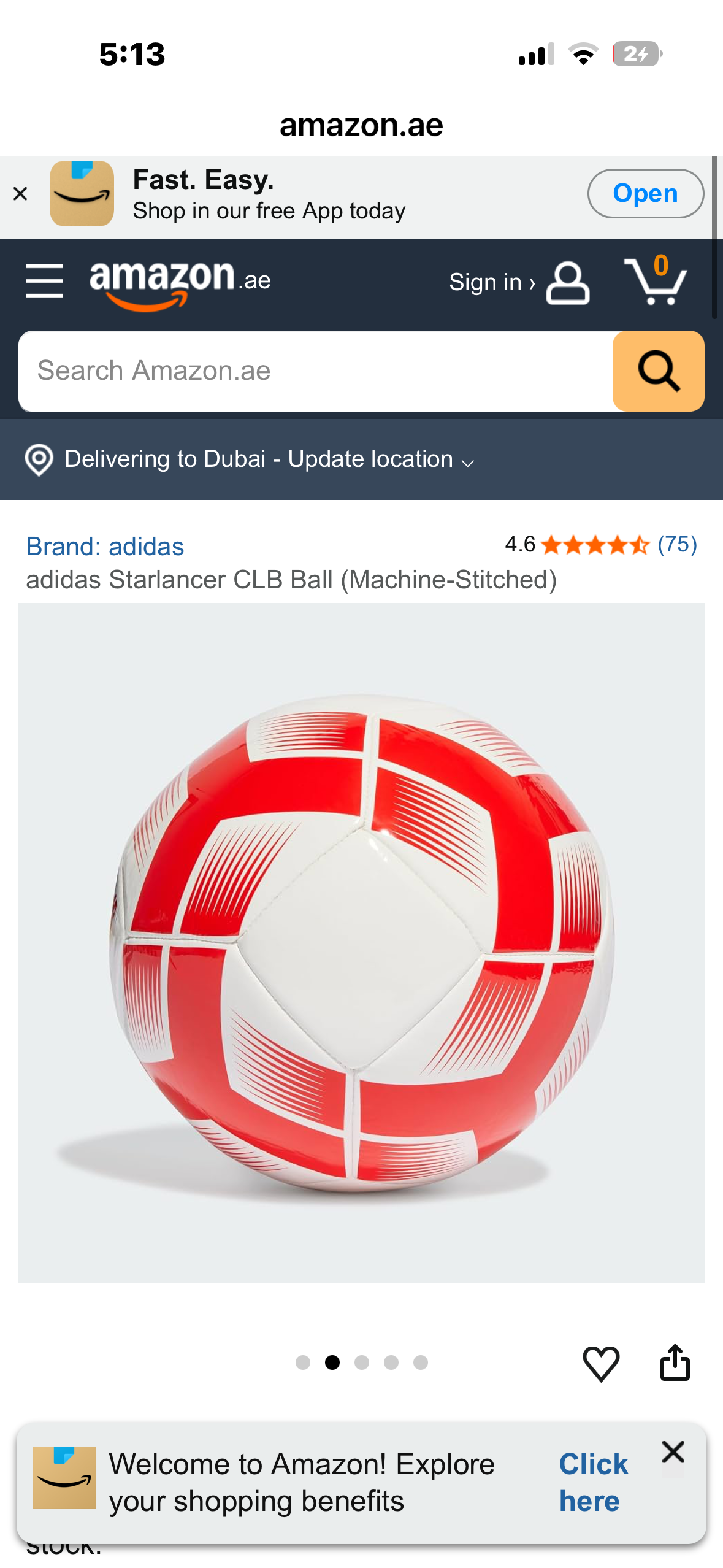 adidas Starlancer Club Soccer Ball (Size 5)