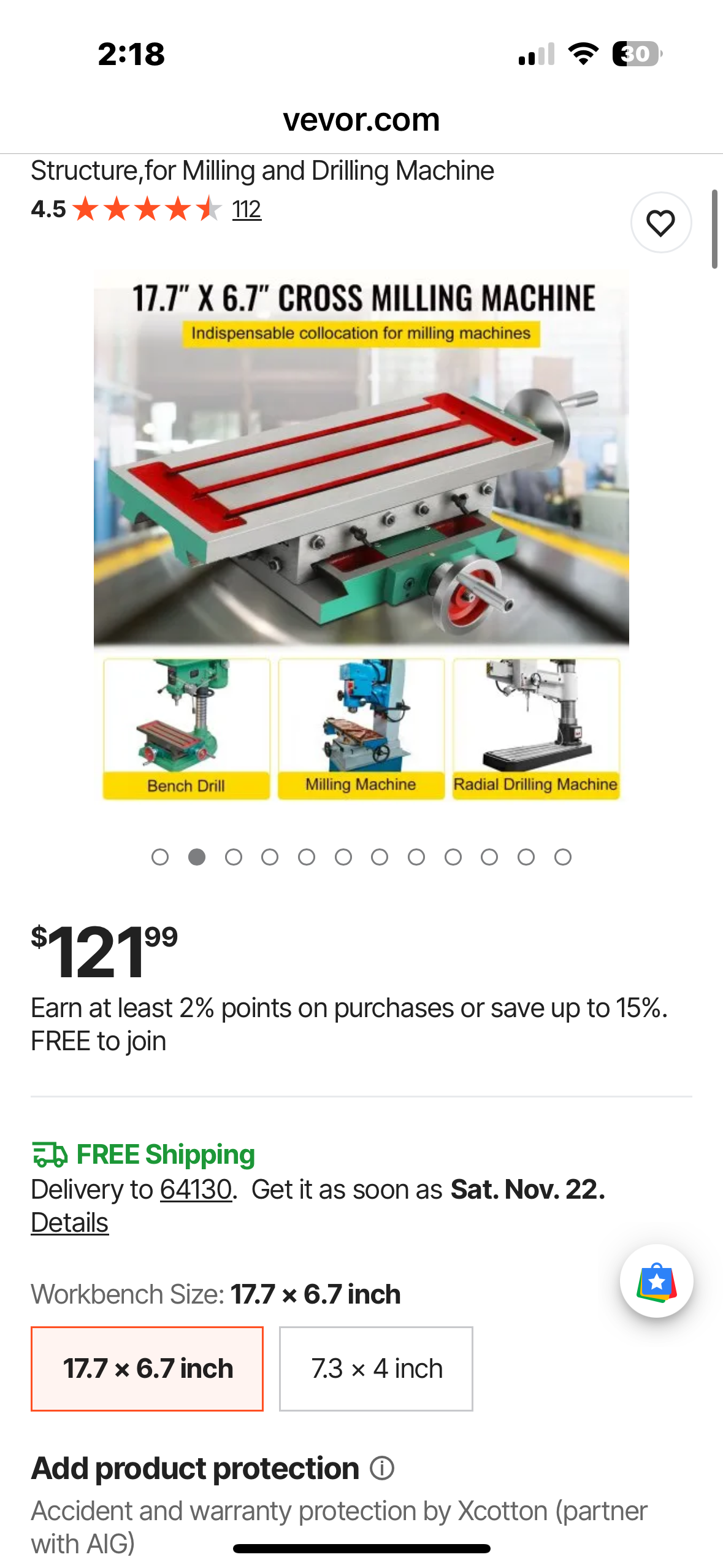 VEVOR Milling Working Table 17.7 X 6.7 Inch, Compound Milling Machine Work Table 2 Axis 4 Ways Move, Multifunction Milling Working Table Heavy-duty Structure, for Milling and Drilling Machine (G925)