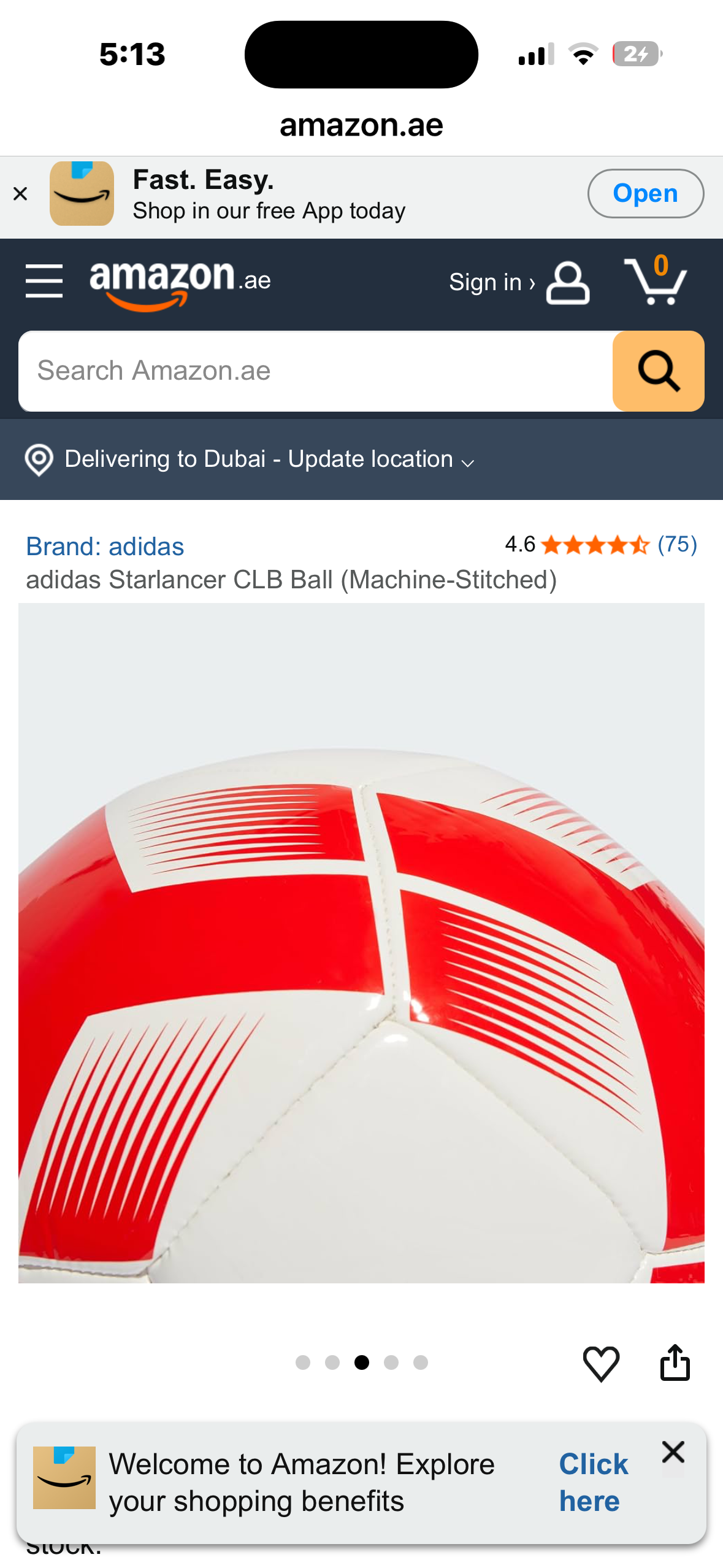 adidas Starlancer Club Soccer Ball (Size 5)