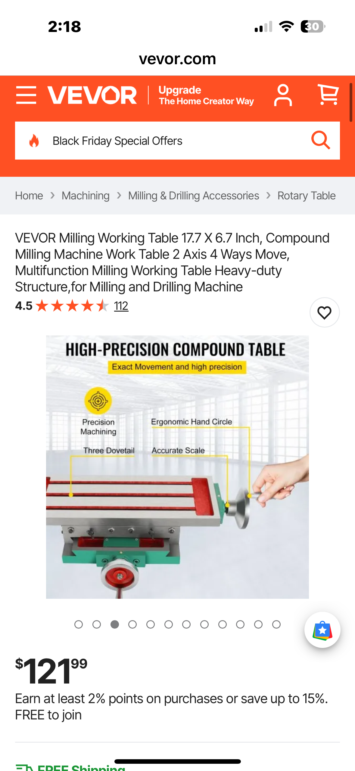 VEVOR Milling Working Table 17.7 X 6.7 Inch, Compound Milling Machine Work Table 2 Axis 4 Ways Move, Multifunction Milling Working Table Heavy-duty Structure, for Milling and Drilling Machine (G925)