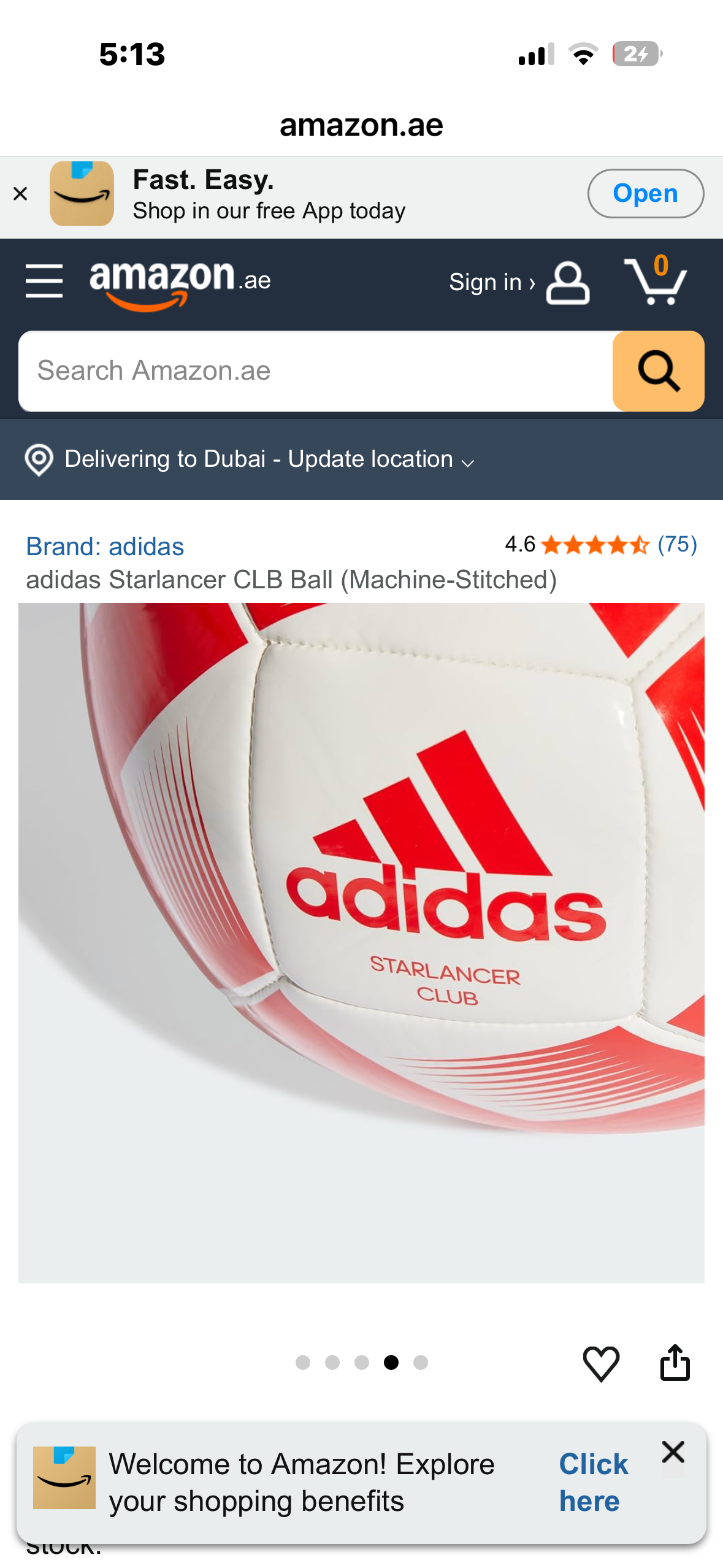adidas Starlancer Club Soccer Ball (Size 5)