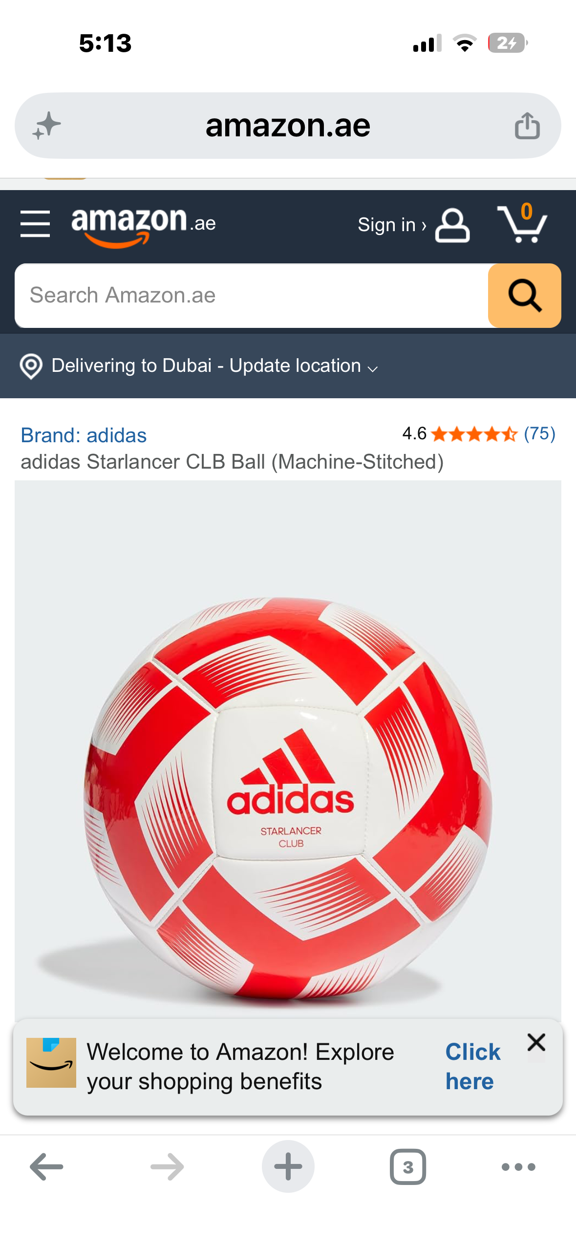 adidas Starlancer Club Soccer Ball (Size 5)