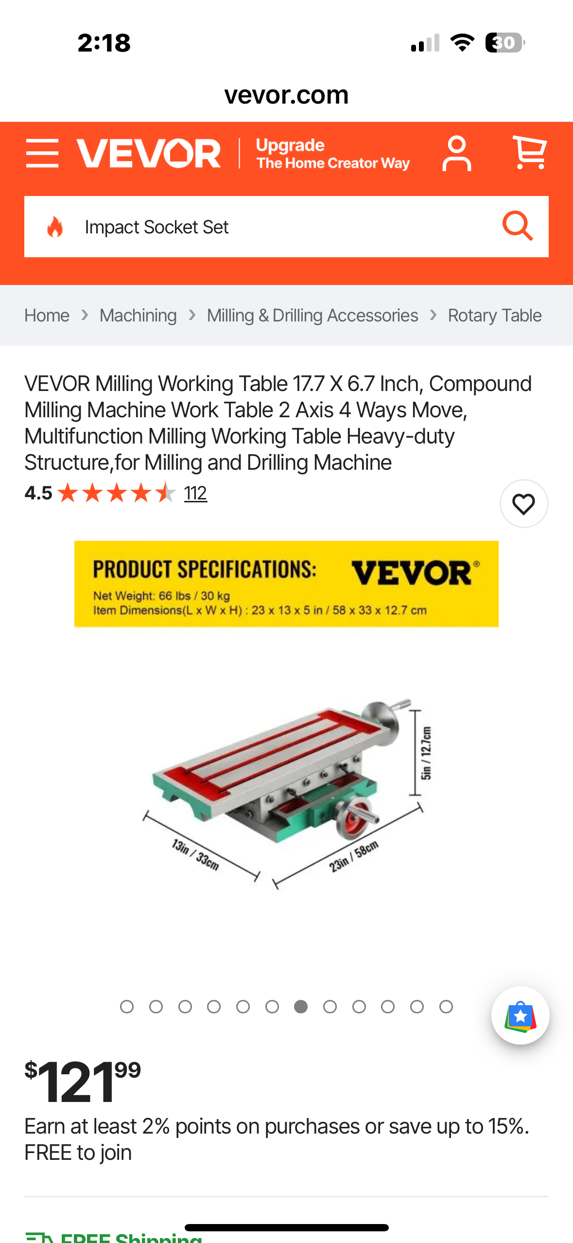 VEVOR Milling Working Table 17.7 X 6.7 Inch, Compound Milling Machine Work Table 2 Axis 4 Ways Move, Multifunction Milling Working Table Heavy-duty Structure, for Milling and Drilling Machine (G925)