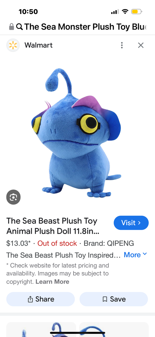 The Sea Monster Plush Toy Blue Lantern Fish Cartoon Doll Blue Sea Monster Stuffed Animal Home Dector