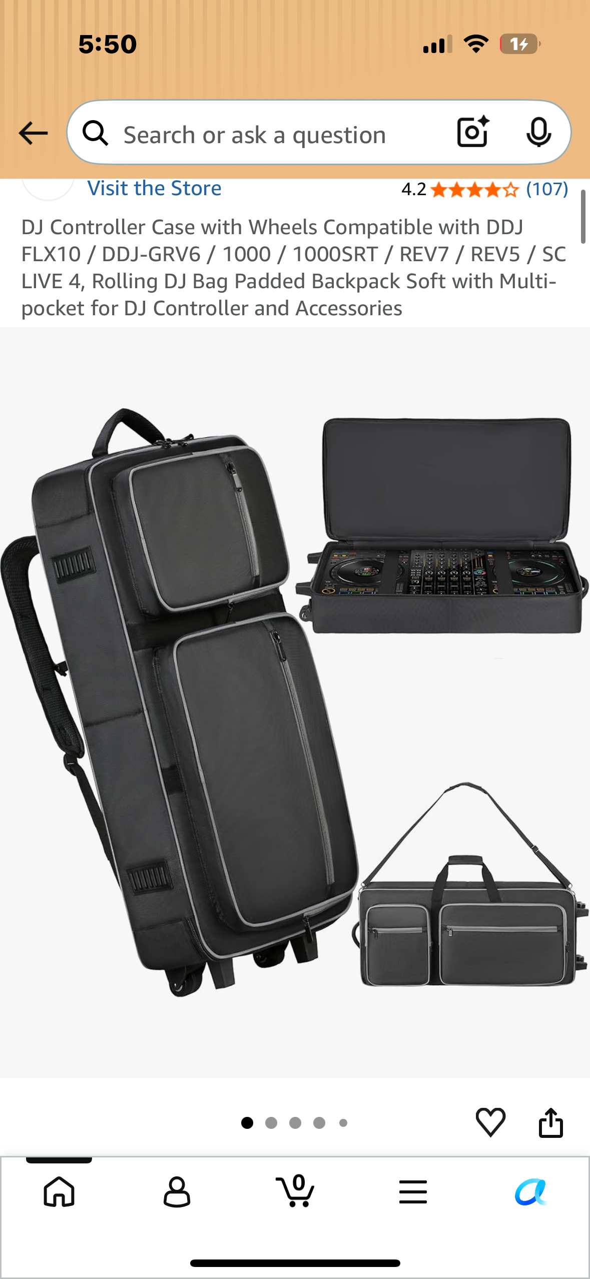 DJ Controller Case with Wheels, Rolling DJ Bag, Padded Backpack Soft with Multi-pocket for DJ Controller and Accessories