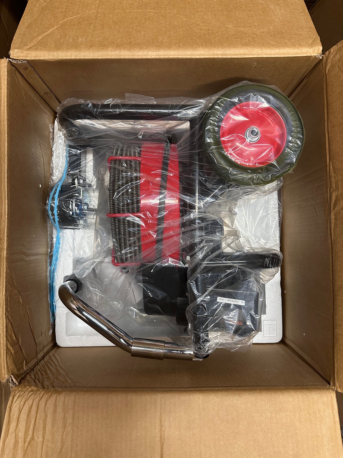 VEVOR Drain Cleaner Machine, 100 ft. x 3/8 in., Auto Feed Sewer Snake Auger on Wheels, 370 Watt Portable Drain Cleaning Machine Model GQ-1000 (G926)