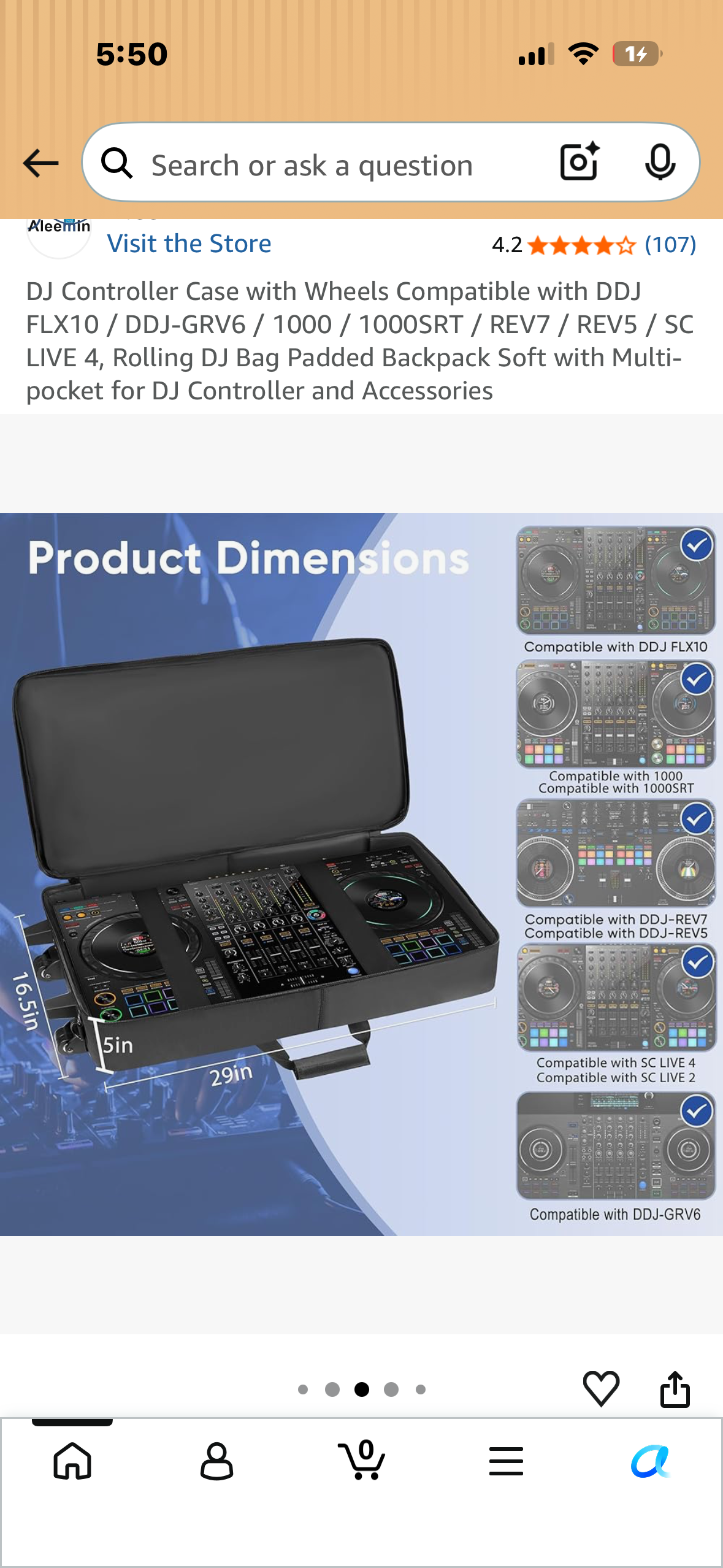 DJ Controller Case with Wheels, Rolling DJ Bag, Padded Backpack Soft with Multi-pocket for DJ Controller and Accessories
