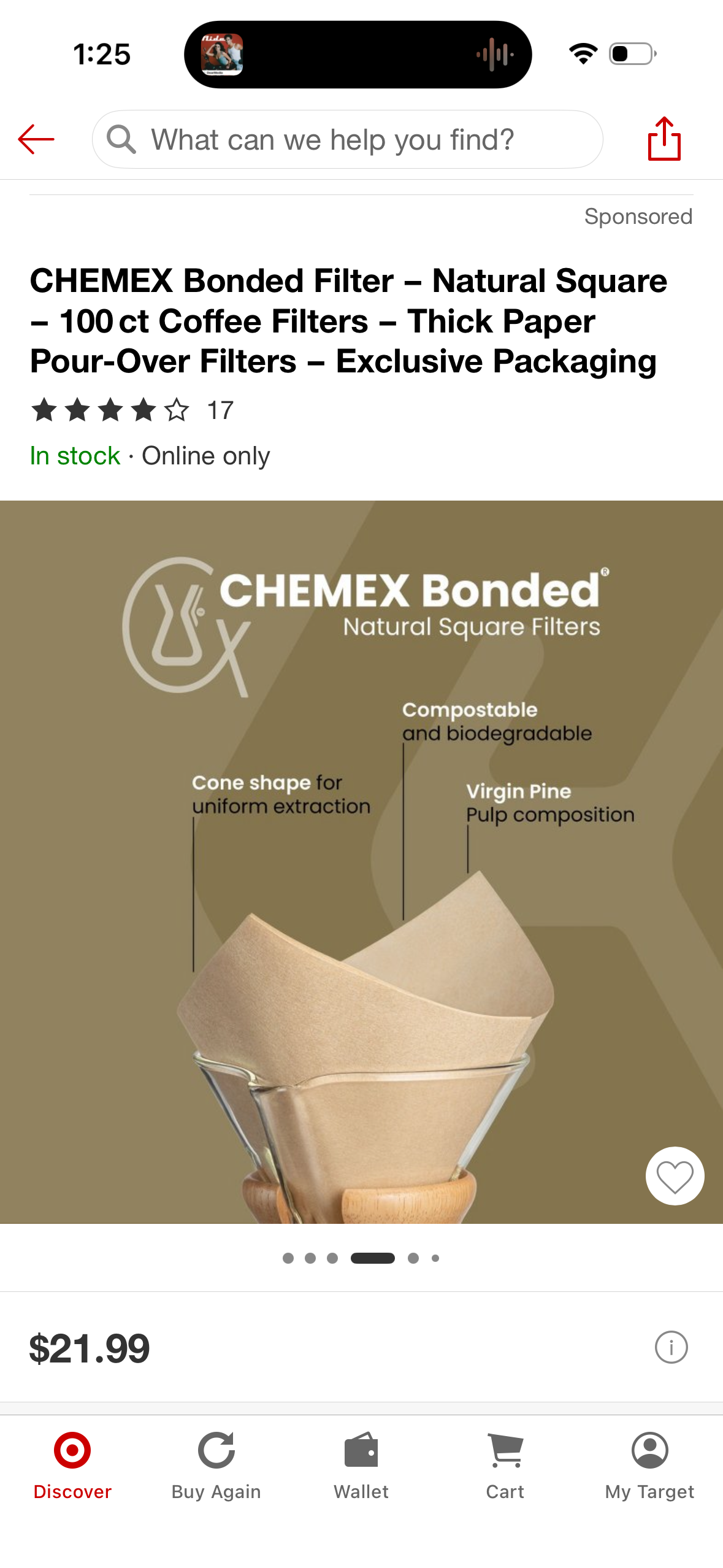 CHEMEX Bonded Filter - Natural Square - 100 ct Coffee Filters - Thick Paper Pour-Over Filters - Exclusive Packaging