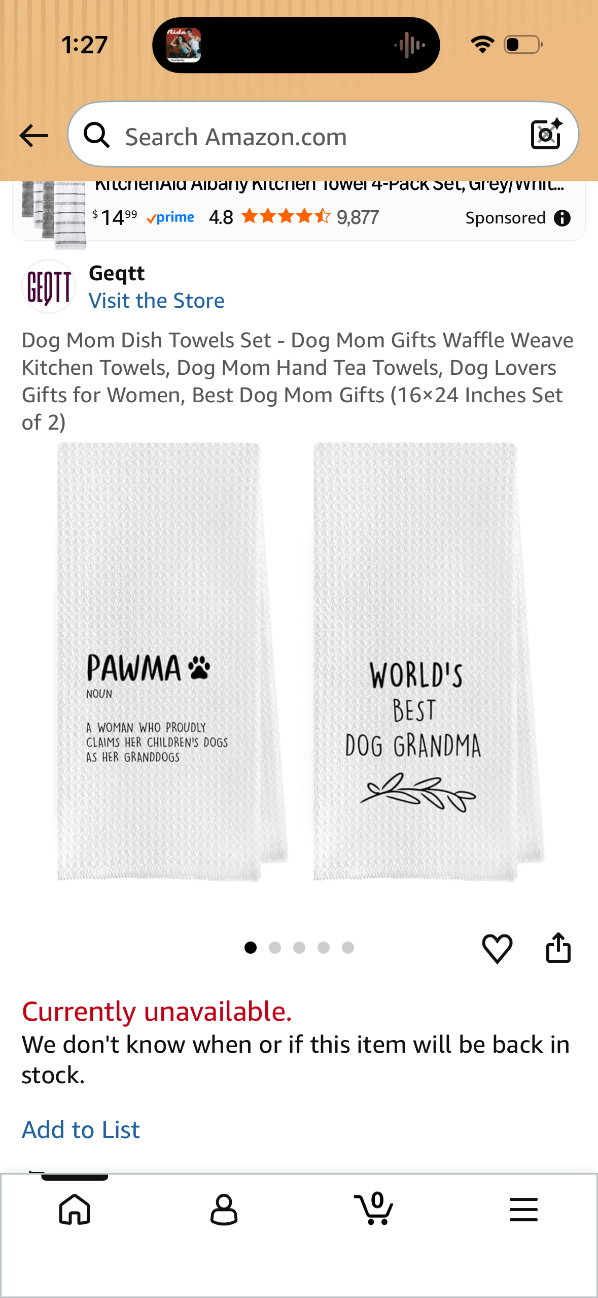 Dog Mom Dish Towels Set - Dog Mom Gifts Waffle Weave Kitchen Towels, Dog Mom Hand Tea Towels, Dog Lovers Gifts for Women, Best Dog Mom Gifts (16×24 Inches Set of 2)