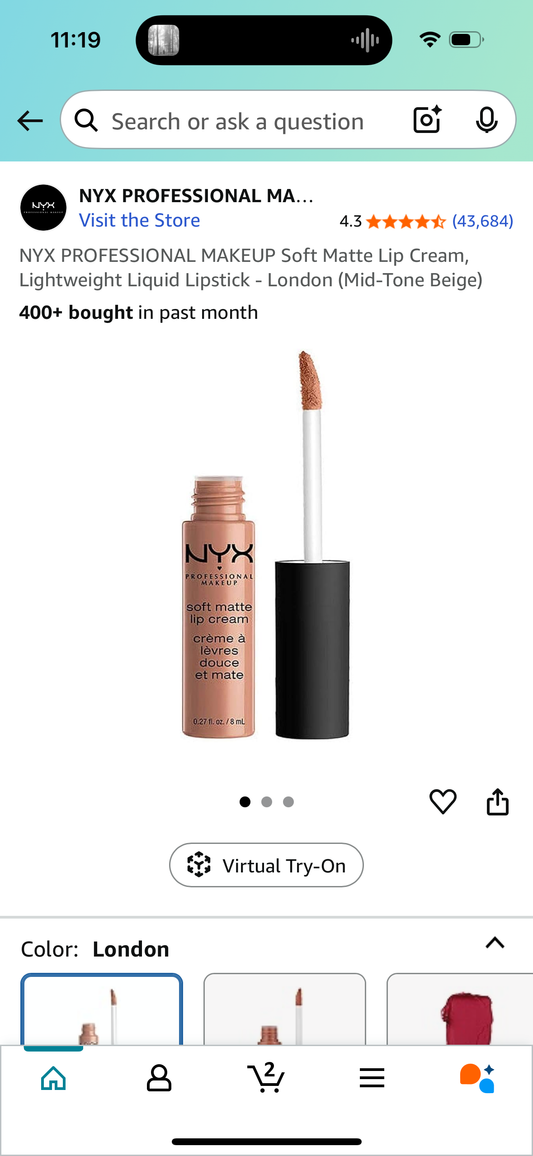 NYX PROFESSIONAL MAKEUP Soft Matte Lip Cream, Lightweight Liquid Lipstick - London (Mid-Tone Beige)