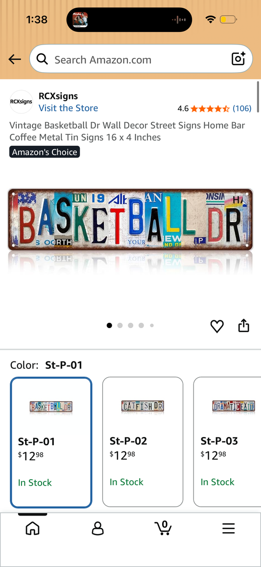 Vintage Basketball Dr Wall Decor Street Signs Home Bar Coffee Metal Tin Signs 16 x 4 Inches