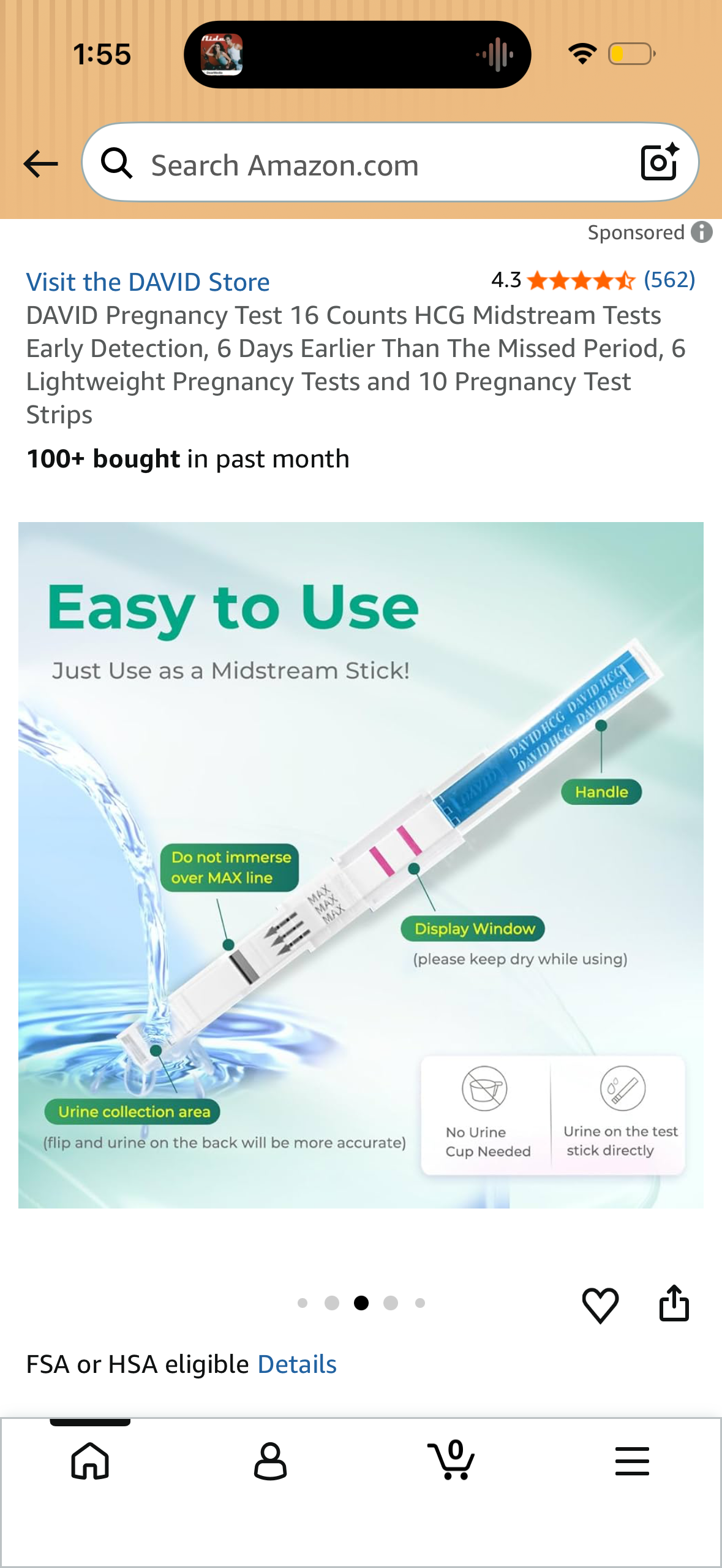 DAVID Pregnancy Test 16 Counts HCG Midstream Tests Early Detection, 6 Days Earlier Than The Missed Period, 6 Lightweight Pregnancy Tests and 10 Pregnancy Test Strips