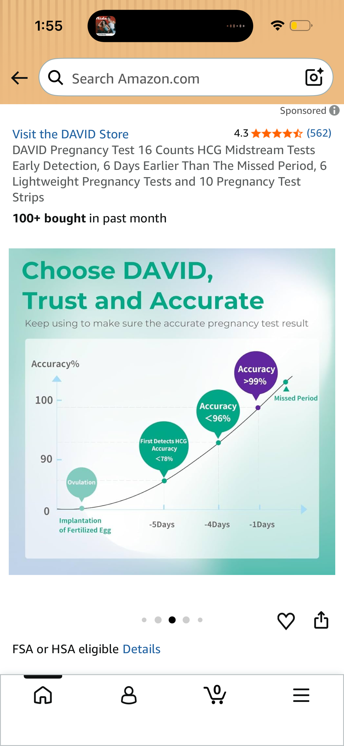 DAVID Pregnancy Test 16 Counts HCG Midstream Tests Early Detection, 6 Days Earlier Than The Missed Period, 6 Lightweight Pregnancy Tests and 10 Pregnancy Test Strips