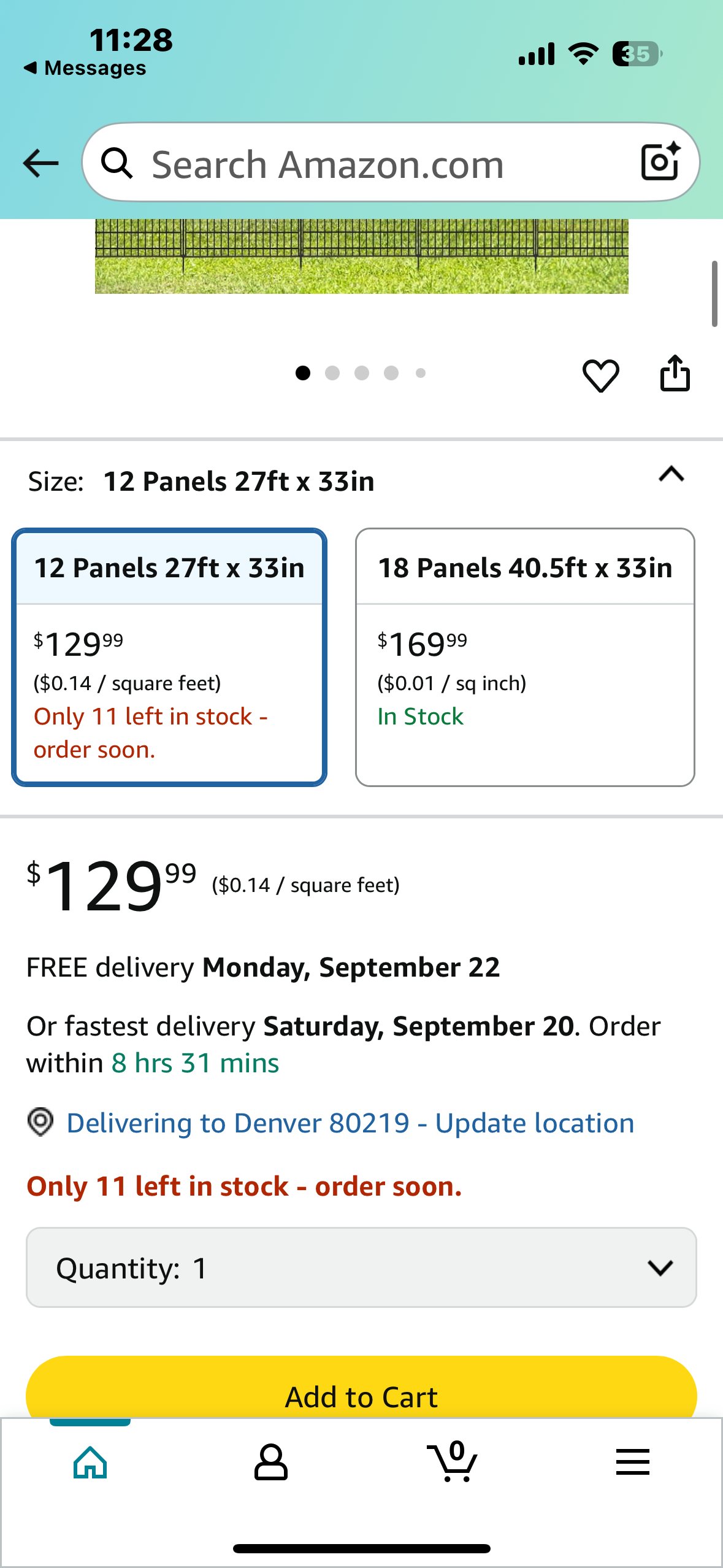 12 Panel No Dig Decorative Garden Fence, 33 in(H) X 27 ft(L), Garden Fencing, Animal Barrier, Rustproof Metal Decorative Fence for Yard, Outdoor, Patio (R659)