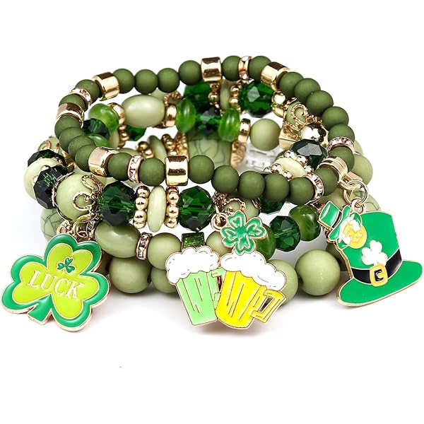 Beaded Bracelet Pack Green