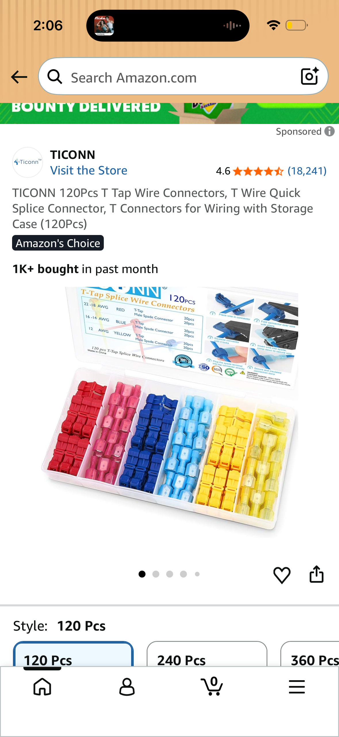 TICONN 120Pcs T Tap Wire Connectors, T Wire Quick Splice Connector, T Connectors for Wiring with Storage Case (120Pcs)