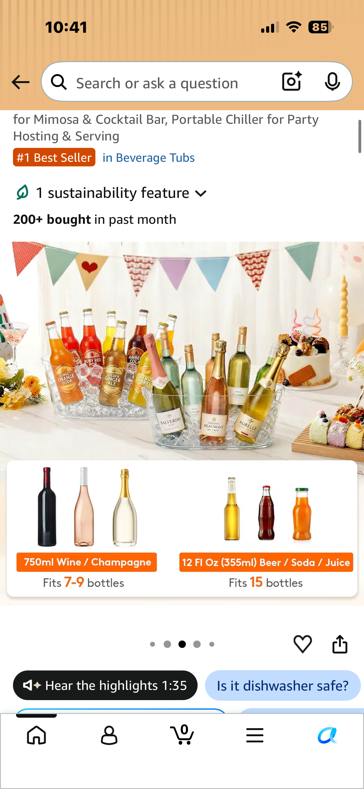11.5L Ice Bucket for Parties, Large Plastic Drink Cooler for Champagne Wine, Beer, Clear Beverage Tub for Mimosa & Cocktail Bar, Portable Chiller for Party Hosting & Serving