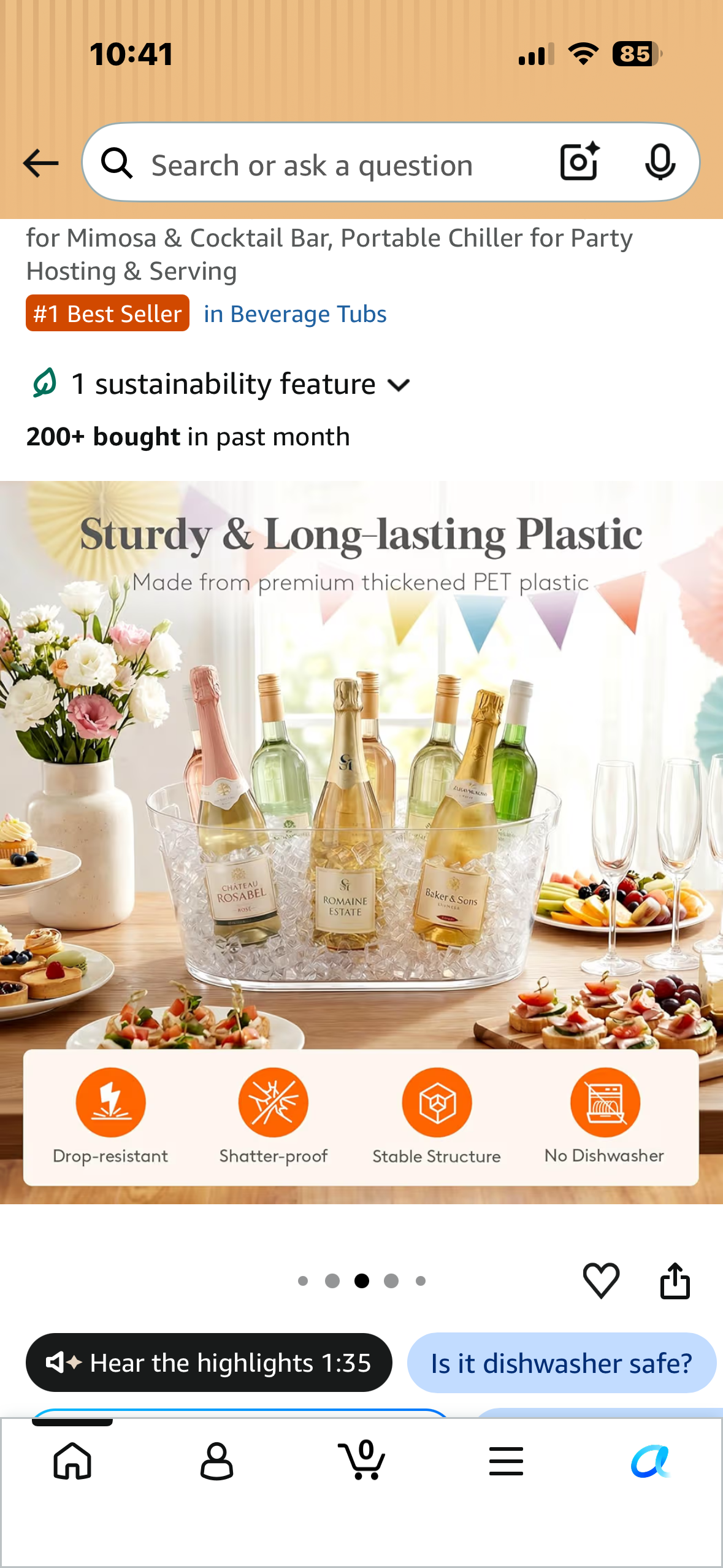 11.5L Ice Bucket for Parties, Large Plastic Drink Cooler for Champagne Wine, Beer, Clear Beverage Tub for Mimosa & Cocktail Bar, Portable Chiller for Party Hosting & Serving
