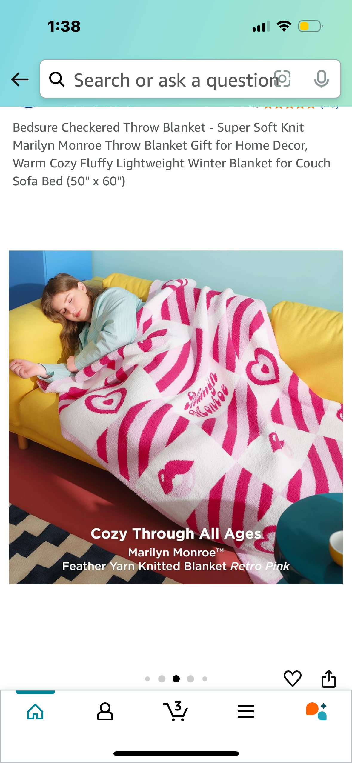 5 PM Door Buster - Bedsure Checkered Throw Blanket